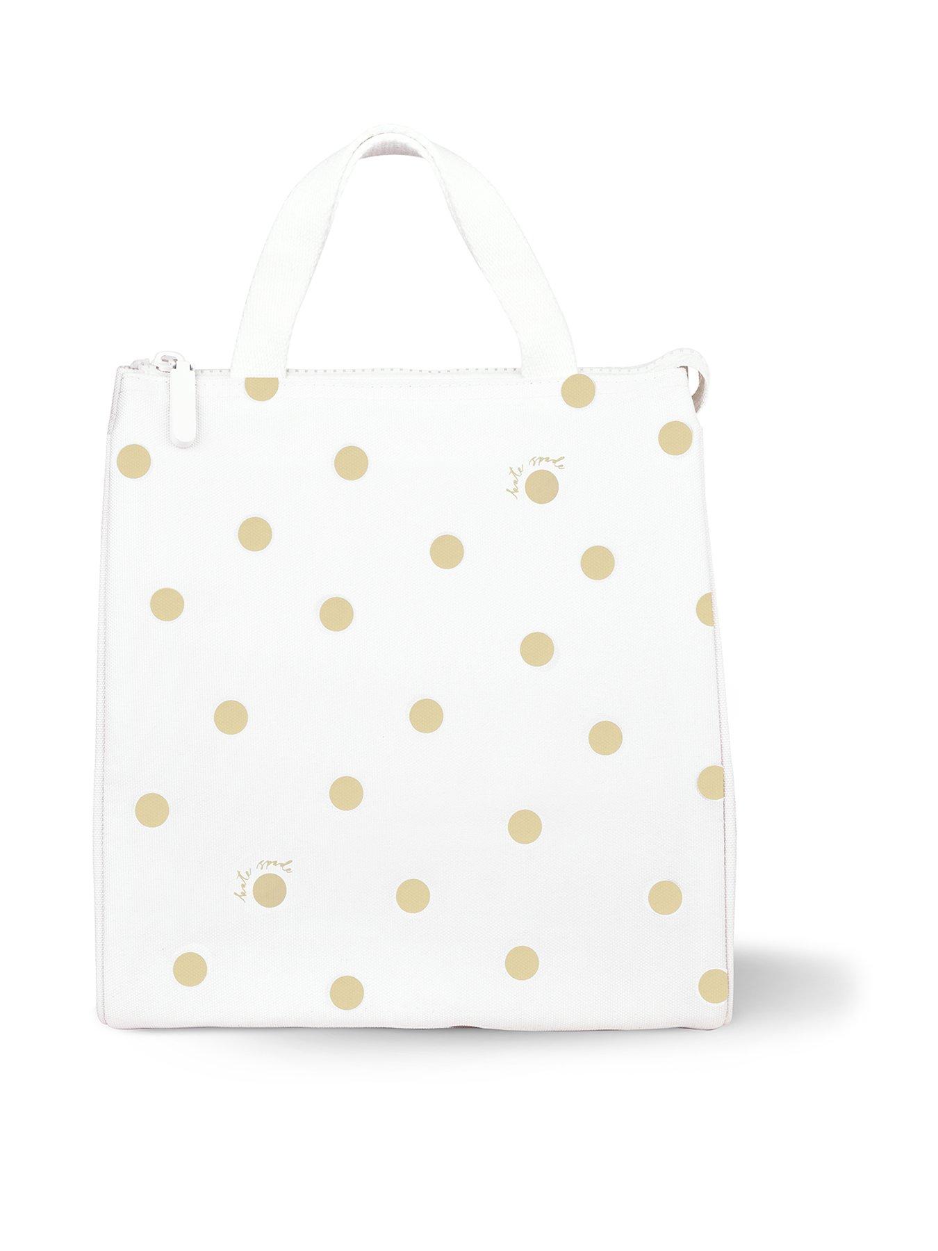 Product photograph of Kate Spade New York Lunch Bag Gold Dot With Script from very.co.uk