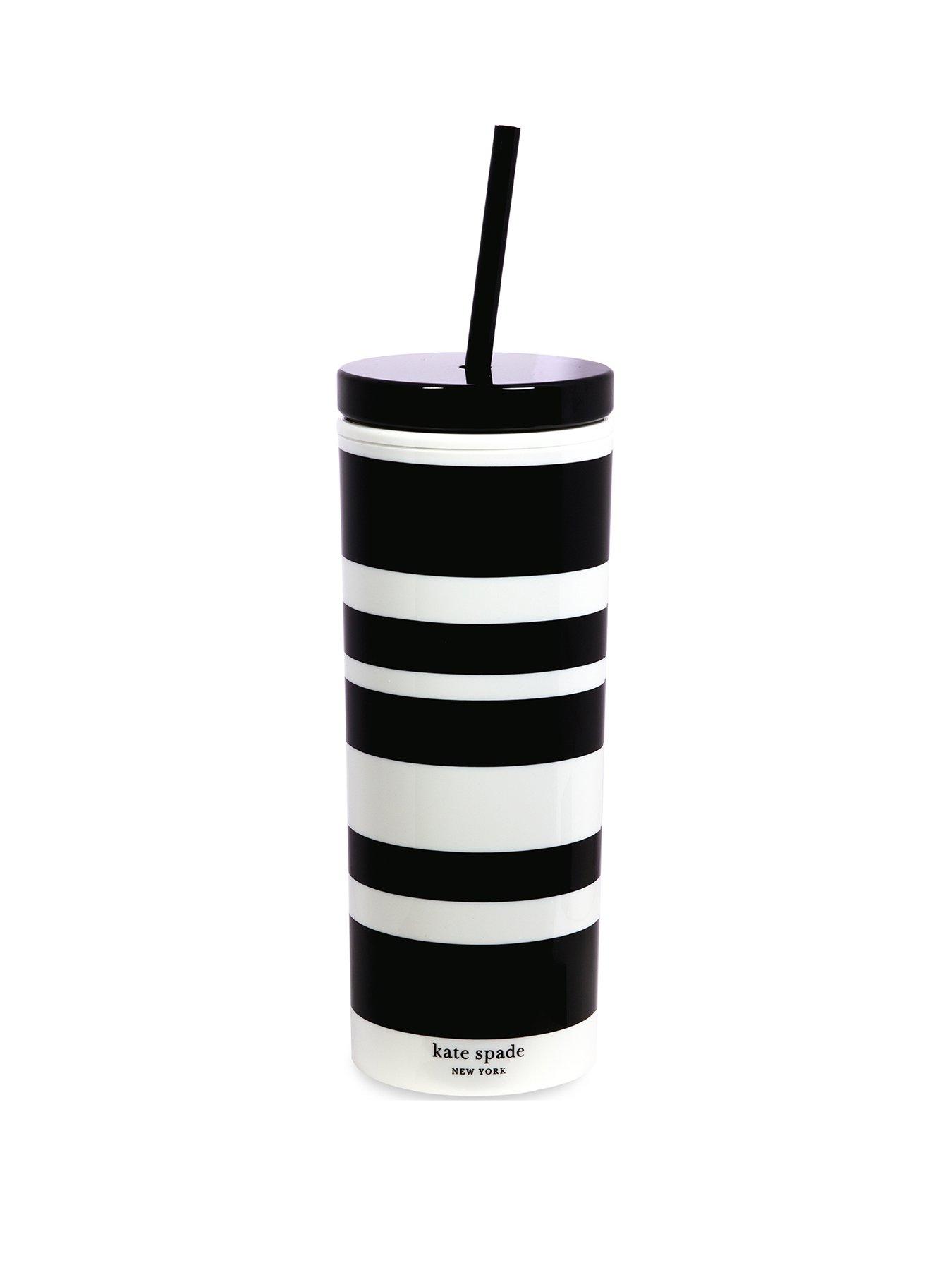 Product photograph of Kate Spade New York Acrylic Tumbler With Straw Sarah Stripe from very.co.uk