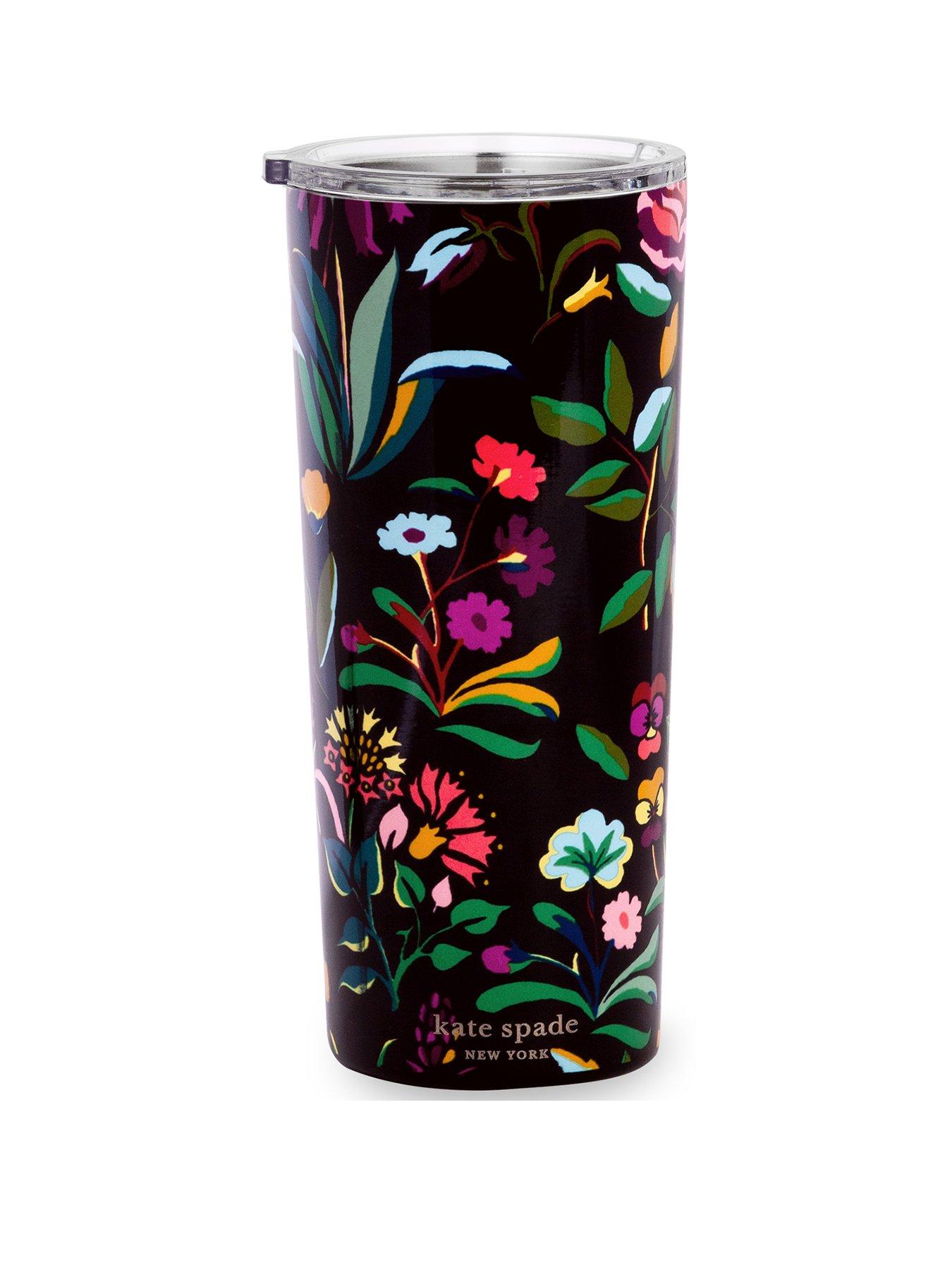 Product photograph of Kate Spade New York Stainless Steel Tumbler Autumn Floral from very.co.uk