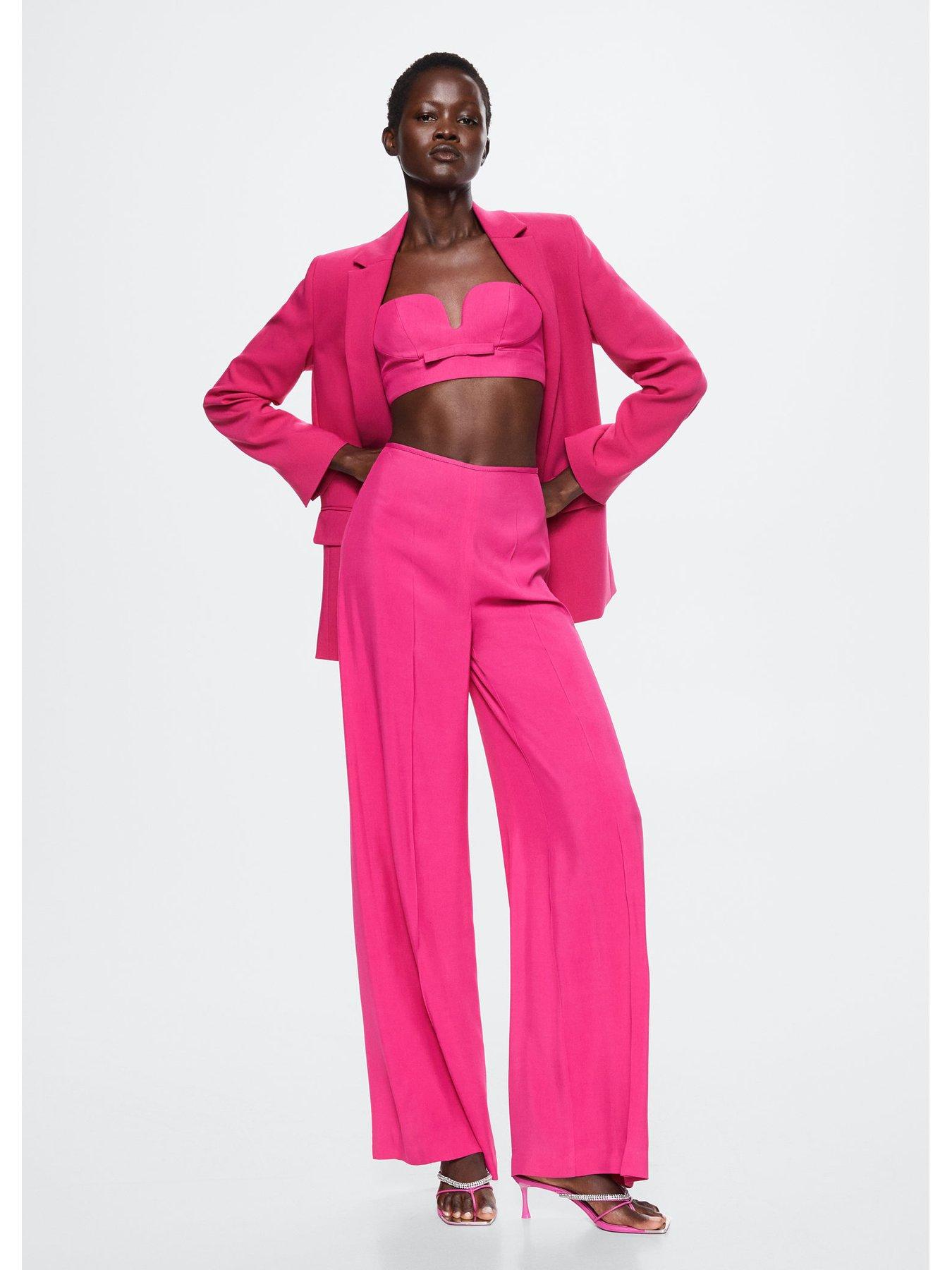 Zara pink best sale wide leg trousers