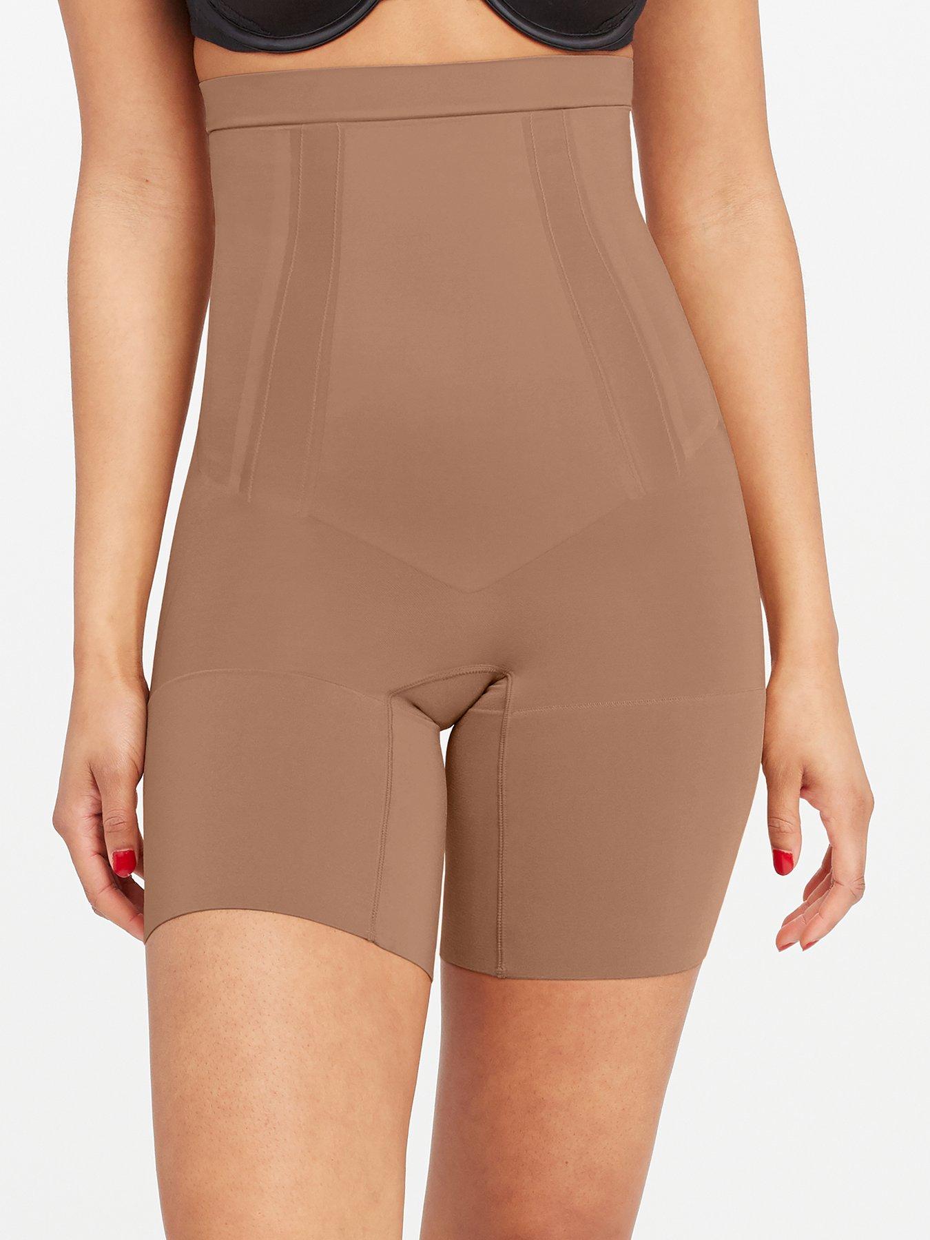undefined Oncore High Waisted Mid Thigh Firm Control Short - Café Au Lait