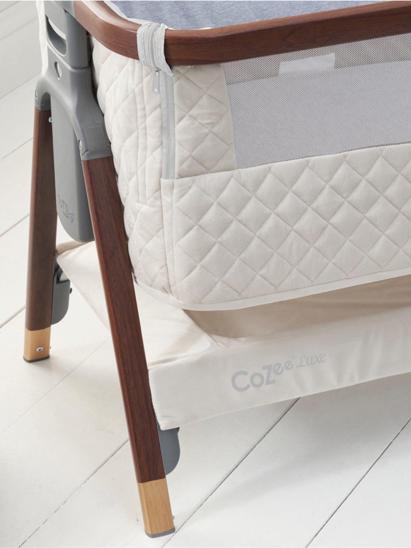 Tutti Bambini CoZee Luxe Bedside Crib Walnut/Cream Very.co.uk