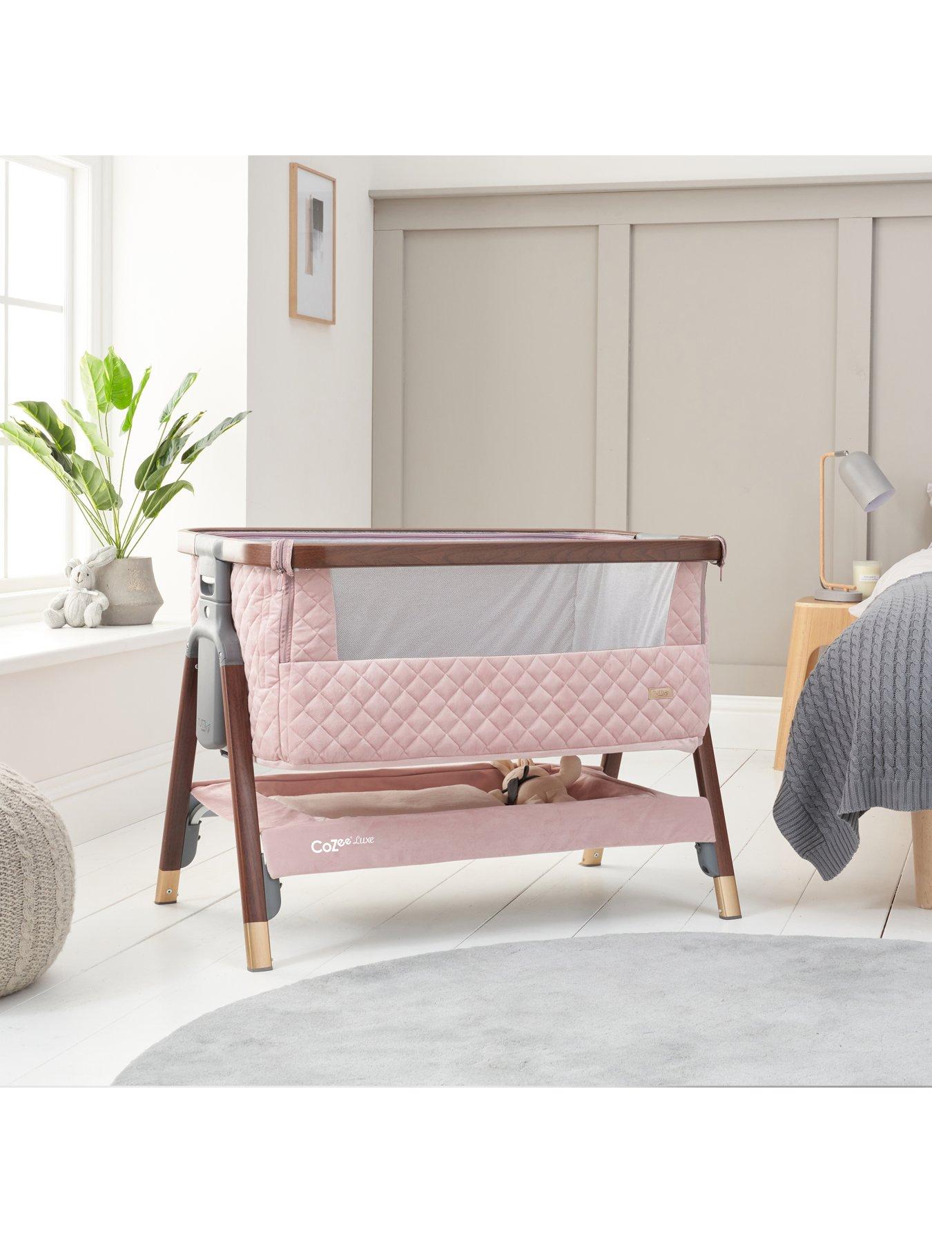 Image 2 of 8 of Tutti Bambini CoZee Luxe Bedside Crib - Walnut/Blush