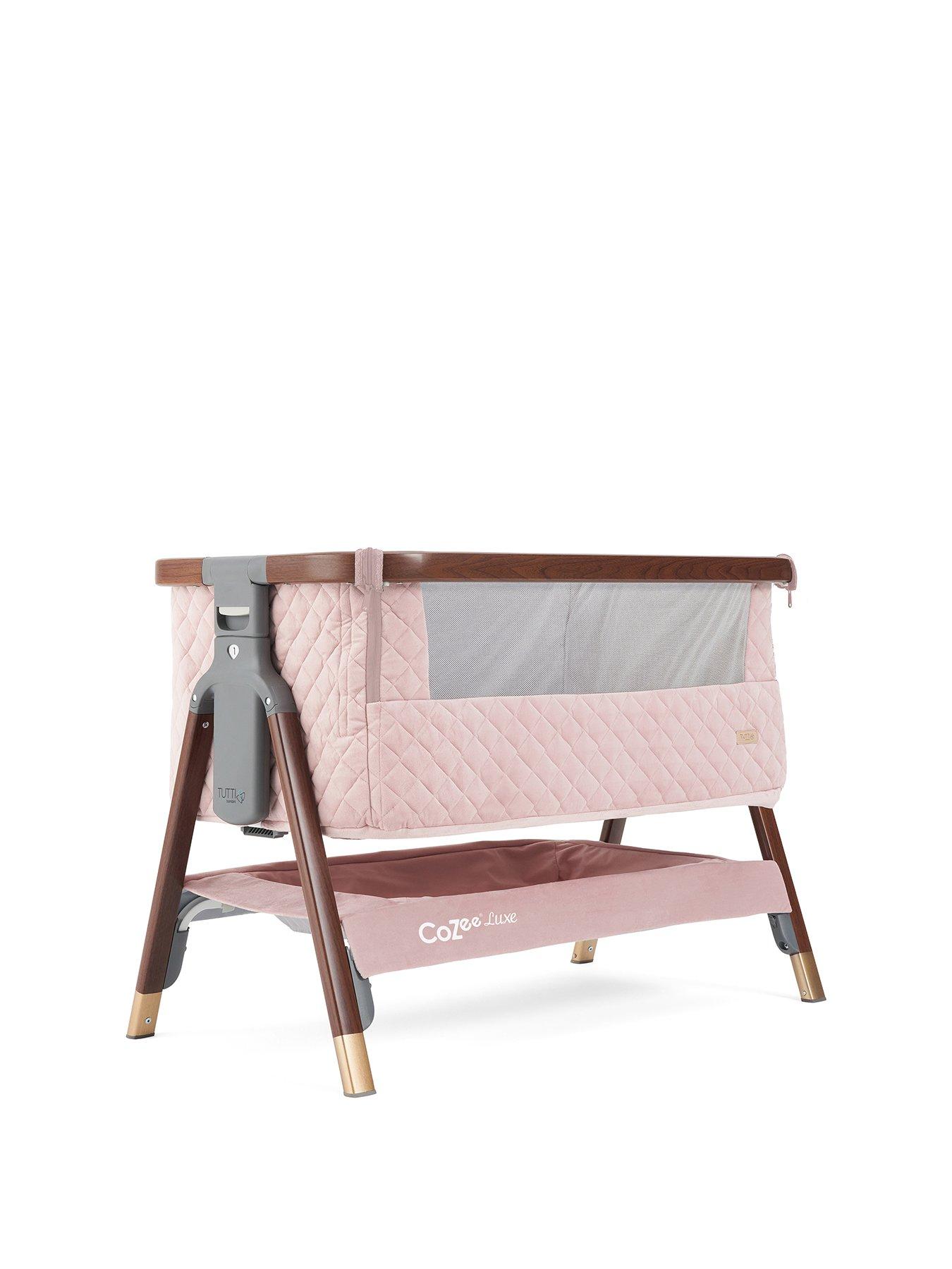 Image 3 of 8 of Tutti Bambini CoZee Luxe Bedside Crib - Walnut/Blush