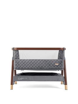 Product photograph of Tutti Bambini Cozee Luxe Bedside Crib - Walnut Slate from very.co.uk