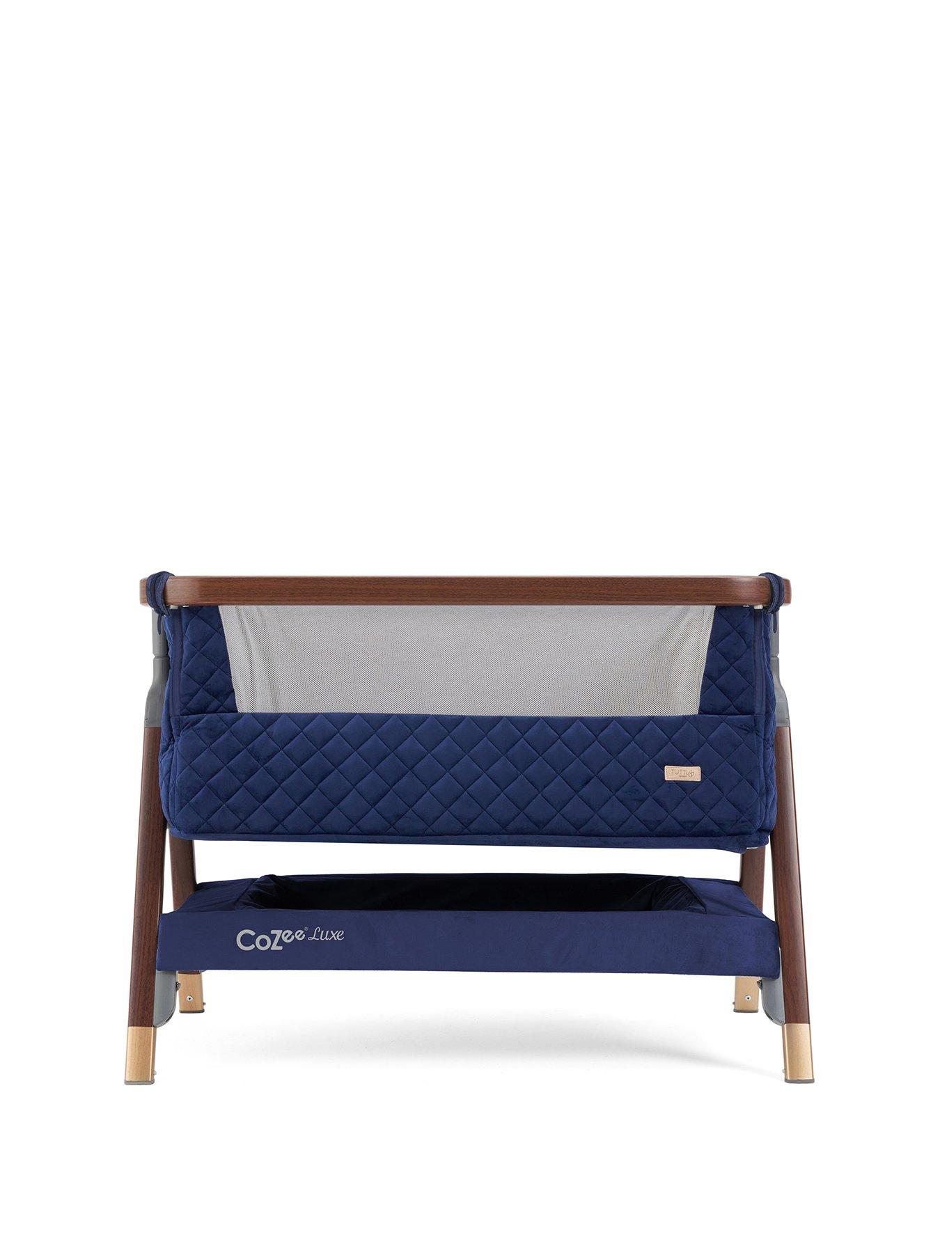 Tutti Bambini Cozee Luxe Bedside Crib Walnut/Navy very.co.uk