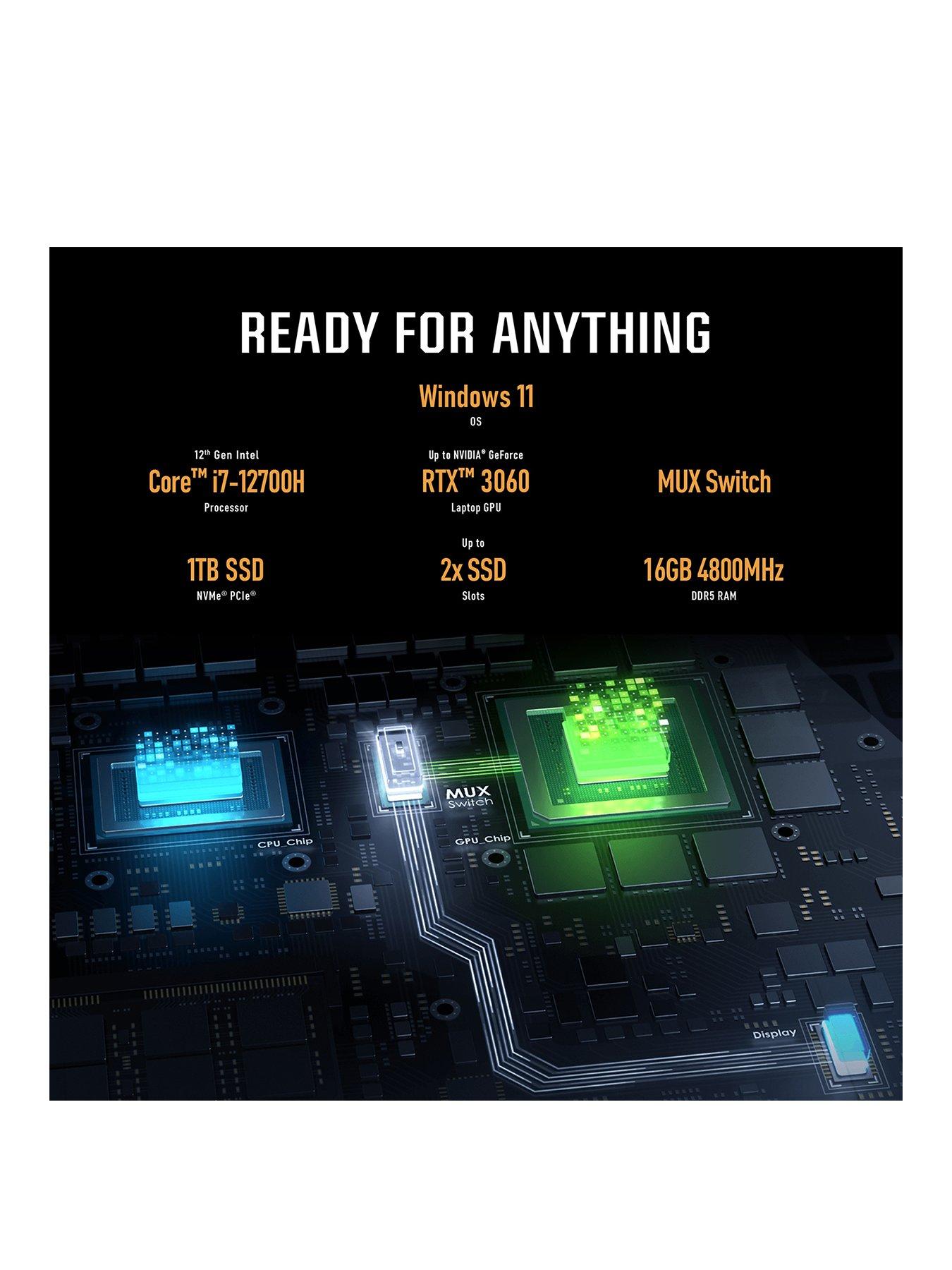 Image 2 of 7 of Asus TUF Dash F15 FX517ZM-HN114W Gaming Laptop - 15.6in FHD, Intel Core i7, GeForce RTX 3060, 16GB RAM, 1TB SSD