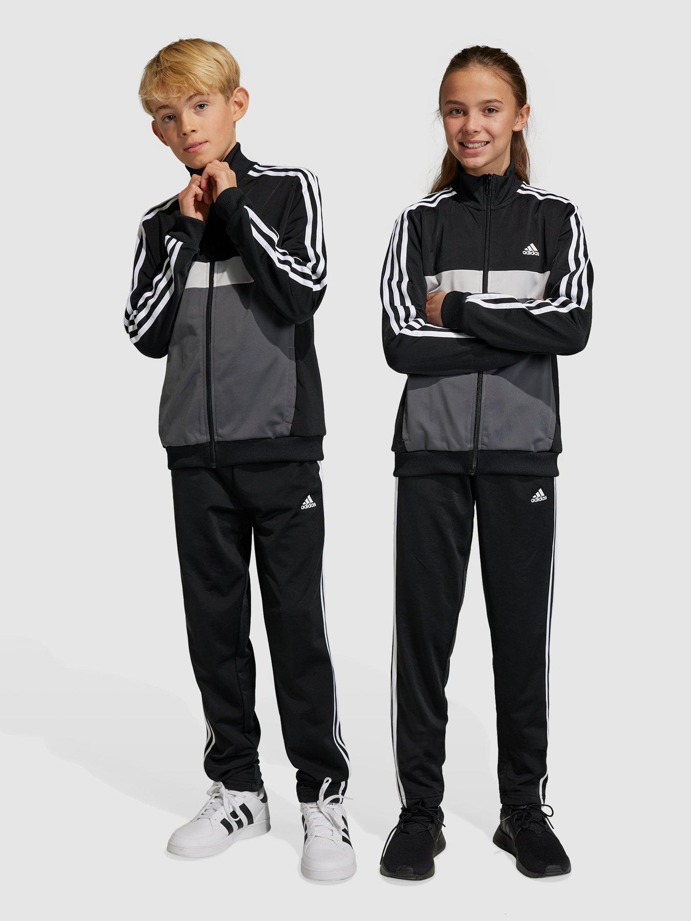 adidas Sportswear Junior 3 Stripe Tiberio Tracksuit Black/White
