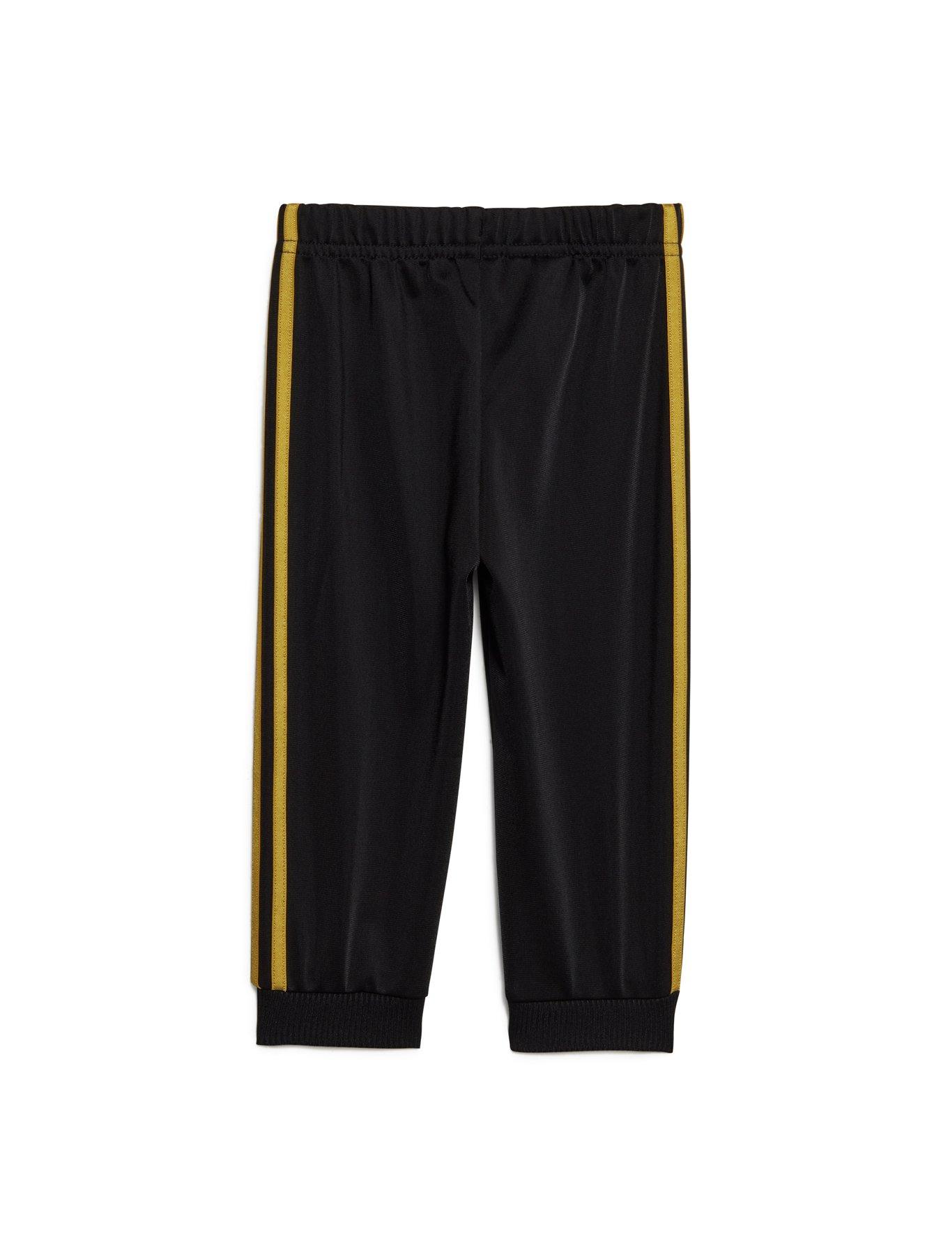 adidas Sportswear Infant 3-Stripes Shiny Full Zip Tracksuit - Black/Gold