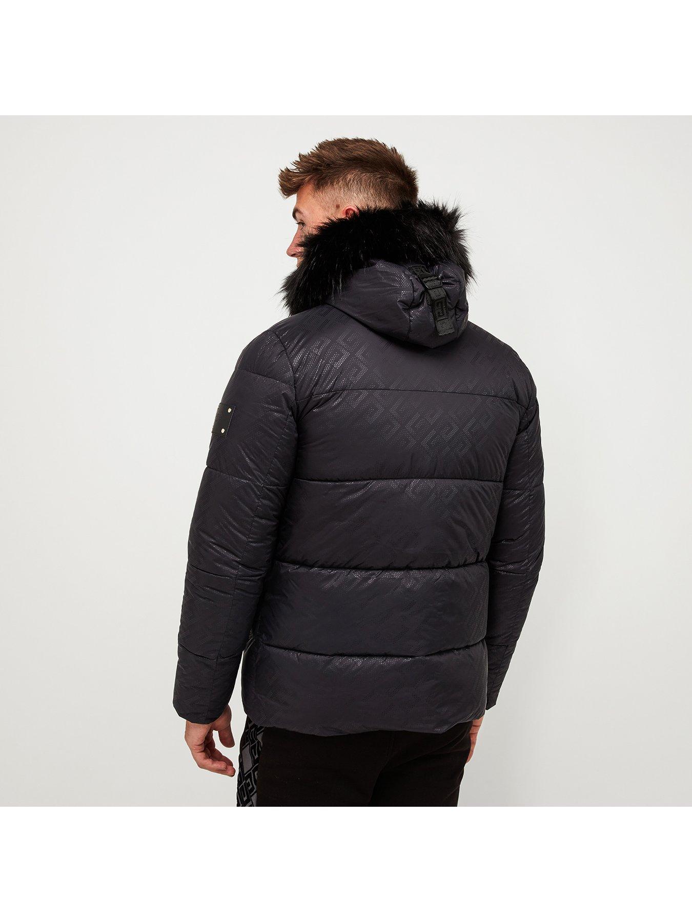 Glorious Gangsta Aziri Short Padded Coat - Black | very.co.uk