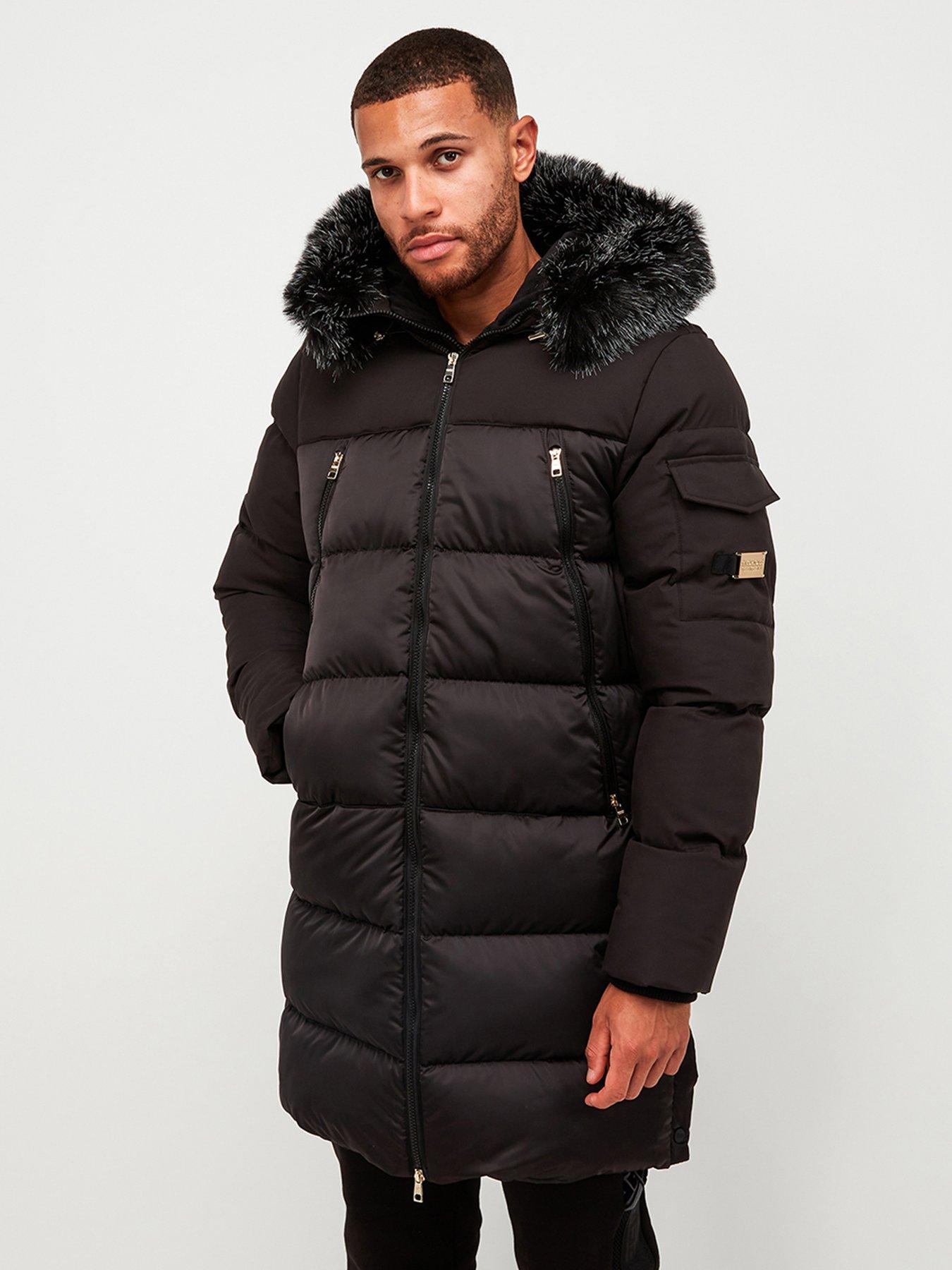 Mens Clothing Jackets Down and padded jackets Obey Transmission Padded Parka in Black for Men 