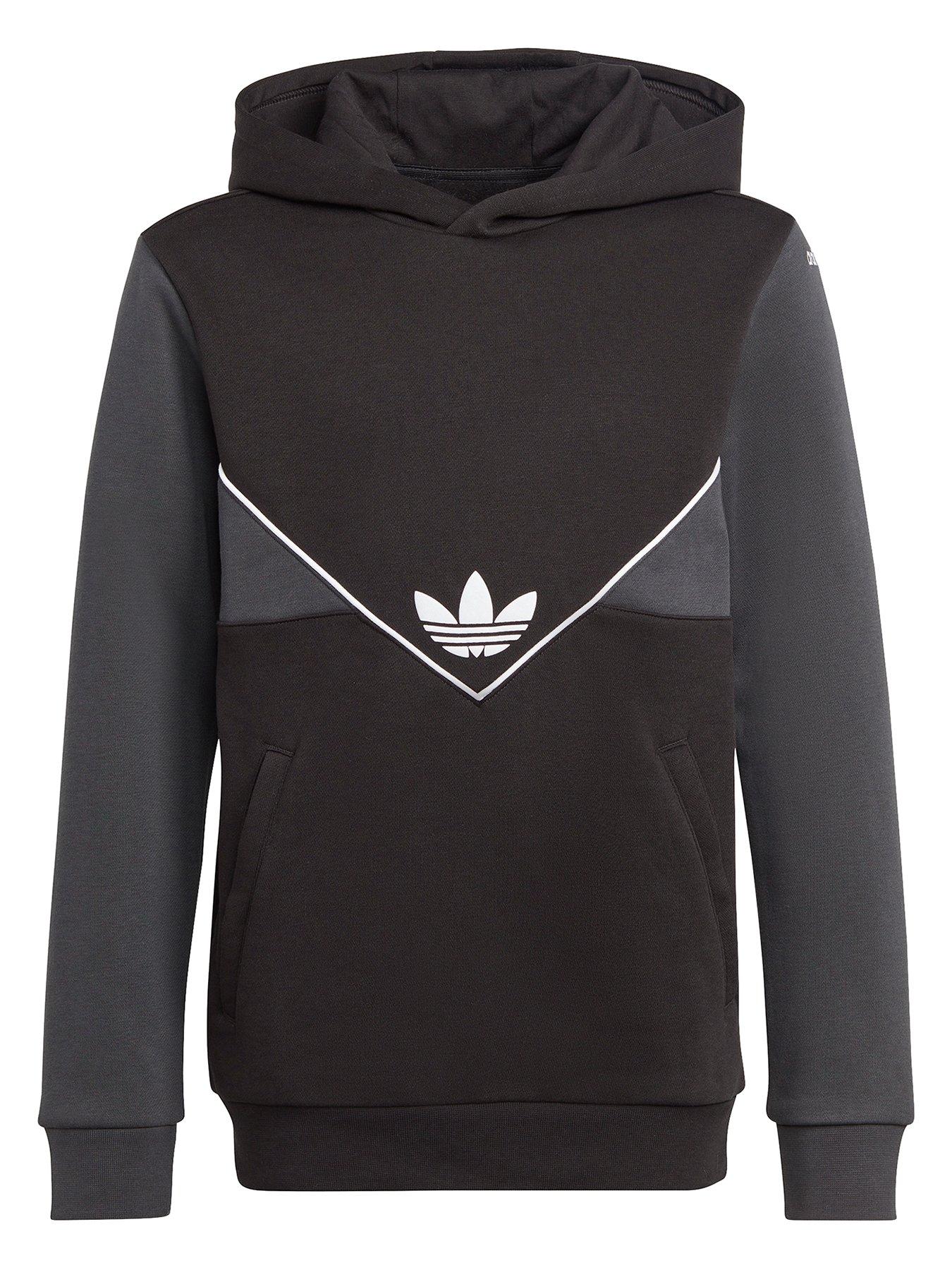 adidas Originals Junior Adicolor Colour Block Hoodie - Black/Grey