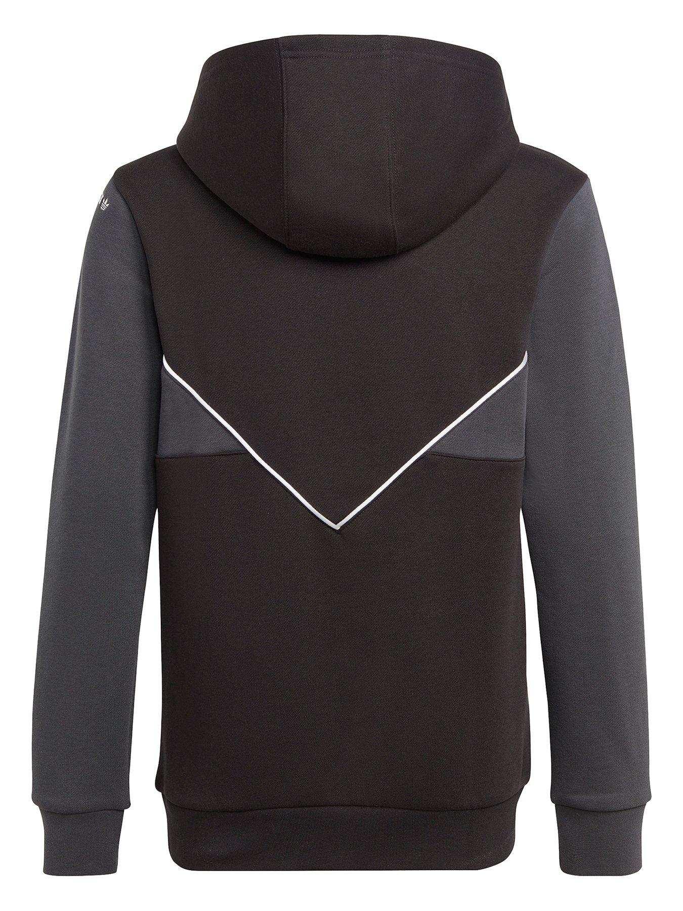 adidas Originals Junior Adicolor Colour Block Hoodie - Black/Grey