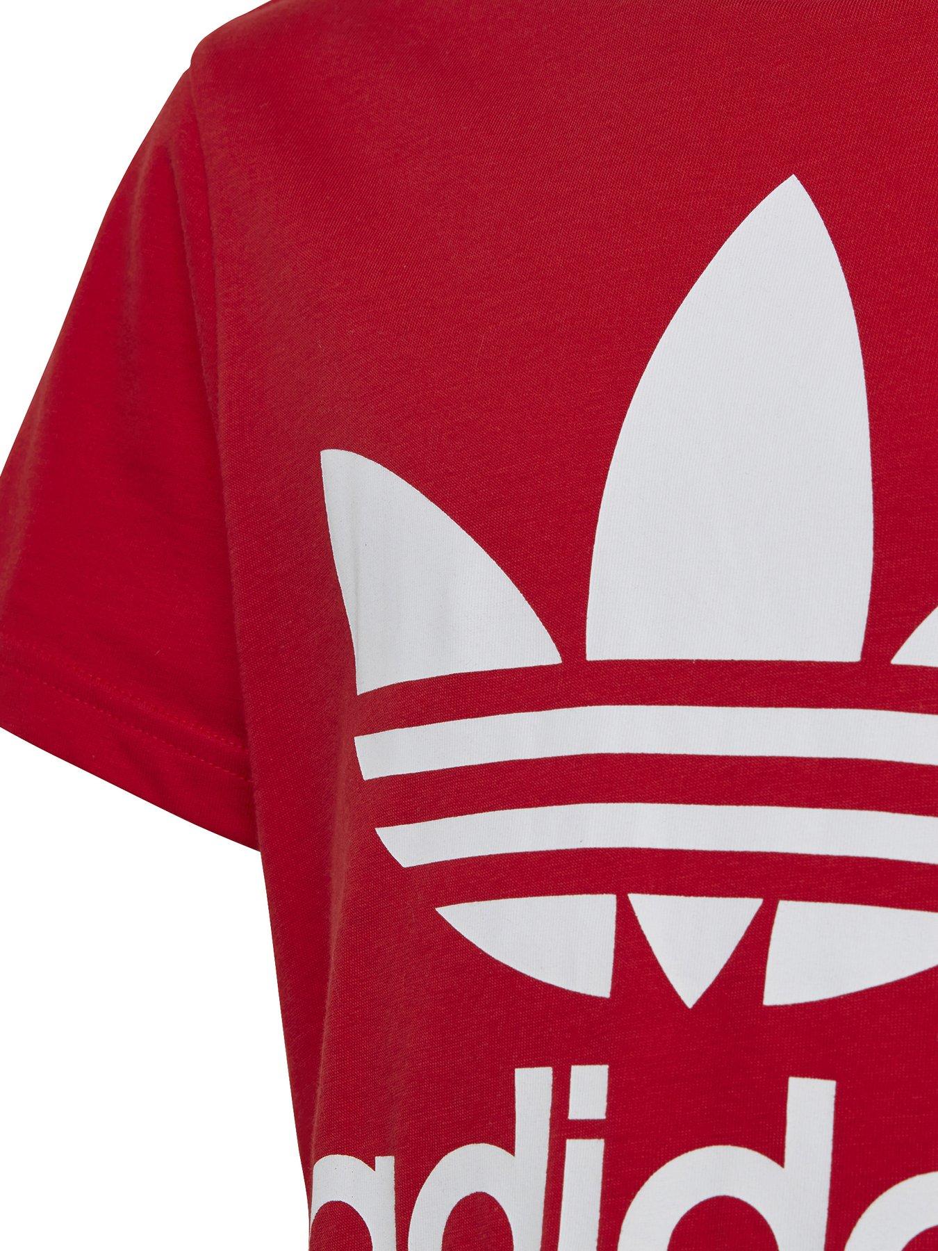 Adidas trefoil tee store red