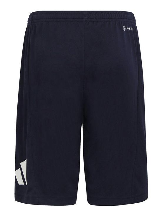 back image of adidas-junior-boys-train-essentials-logo-shorts-dark-blue