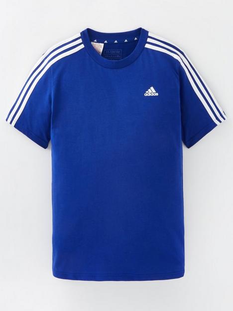 adidas-sportswear-junior-essentials-3-stripe-tee-blue