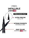 Image thumbnail 3 of 5 of L'Oreal Paris Infallible Grip Precision Felt 0.4mm 27H Longwear Eyeliner Black - 15ml