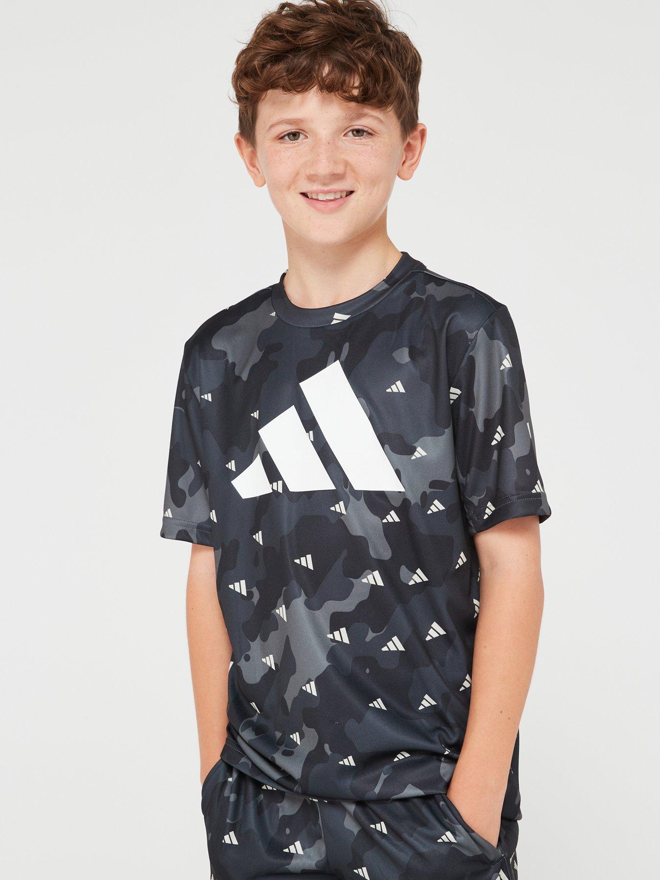 adidas Brand Love Allover Print T-Shirt Juniors