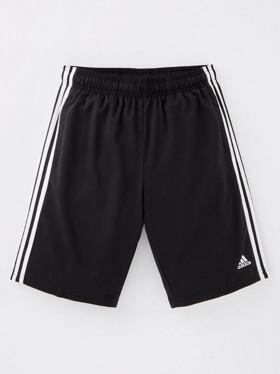 front image of adidas-sportswear-junior-essentials-shorts-blackwhite