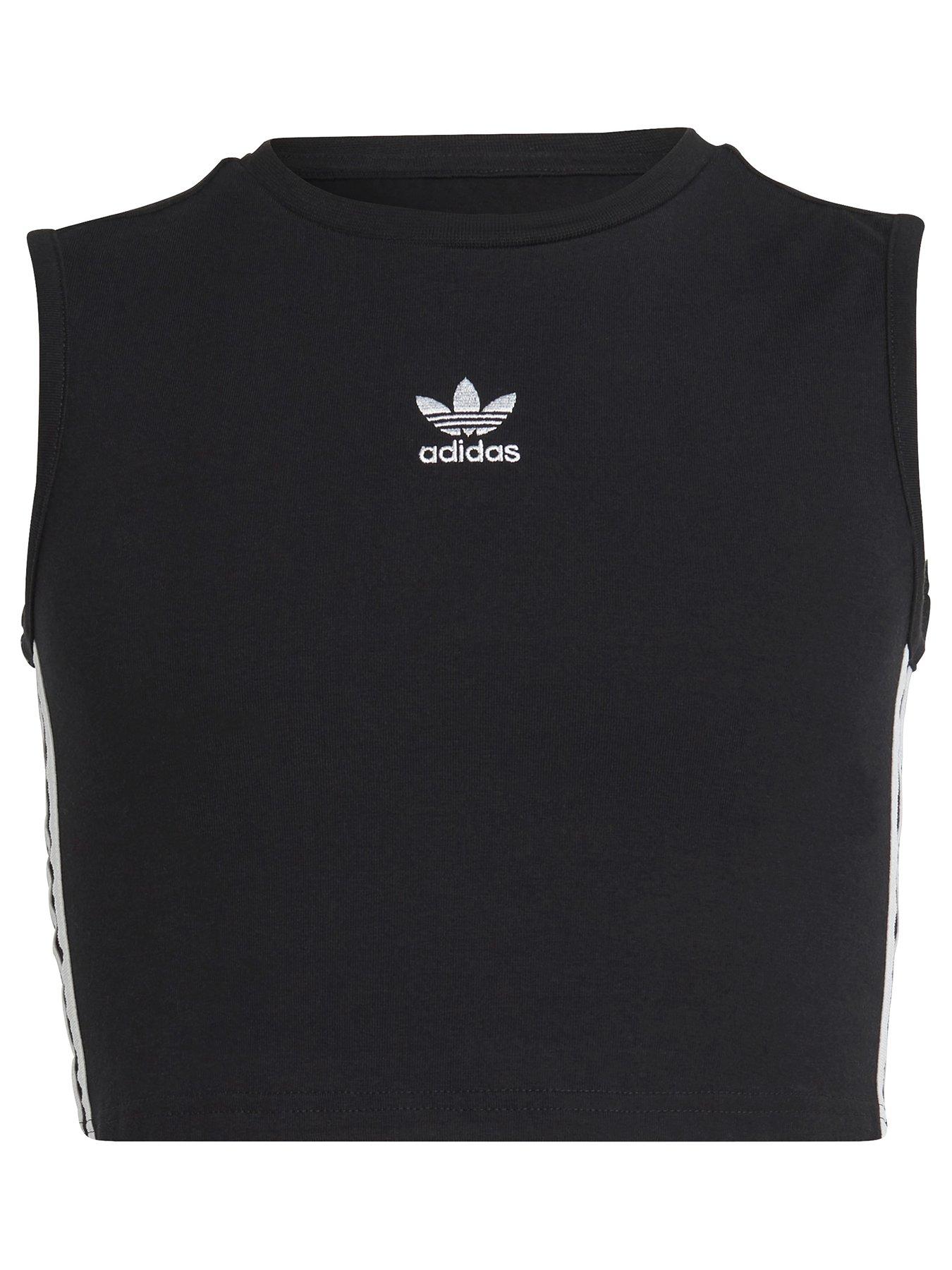 adidas Originals Junior Adicolor Crop Tank Top - Black