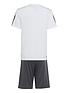  image of adidas-sportswear-junior-boys-train-essentials-3-stripes-short-amp-tee-set-whiteblack