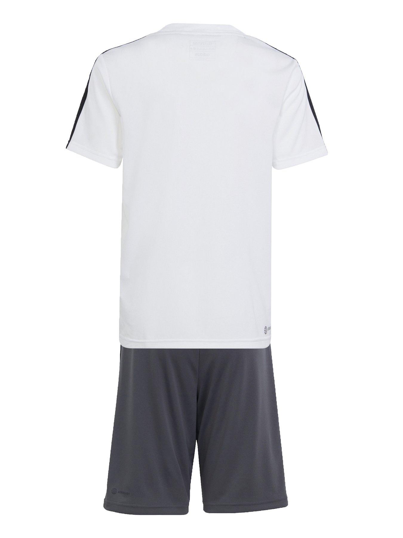Image 6 of 6 of adidas Sportswear Junior Boys Train Essentials 3 Stripes Short &amp; Tee Set - White/Black