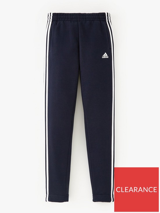 front image of adidas-sportswear-junior-essentials-3-stripe-pants-navy