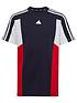  image of adidas-sportswear-junior-colour-block-3-stripes-t-shirt-navyred