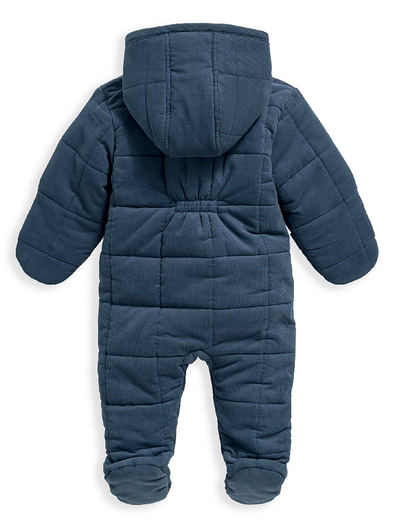 Mamas & Papas Baby Boys Square Quilt Jersey Pramsuit Blue very.co.uk