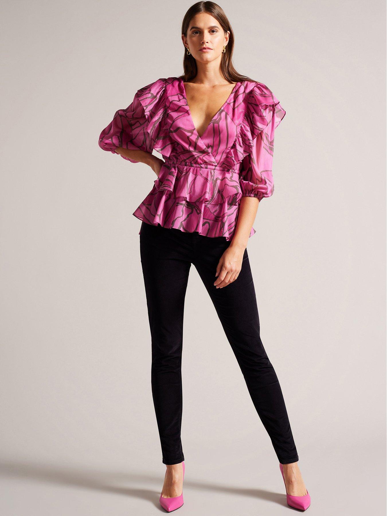 Ted baker ruffle sales neck top