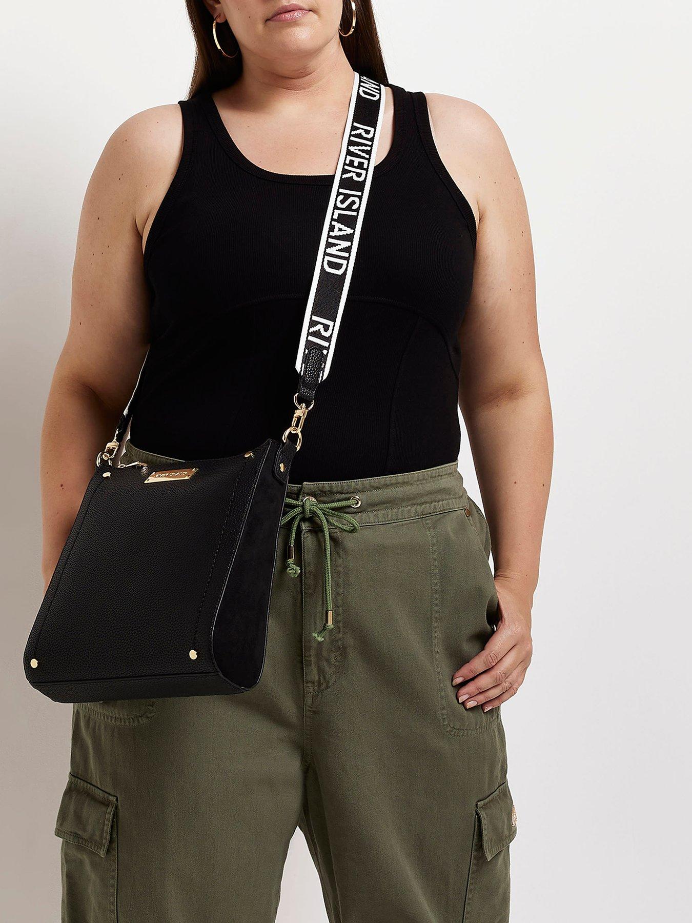 River Island Structured Messenger Bag Black very.co.uk