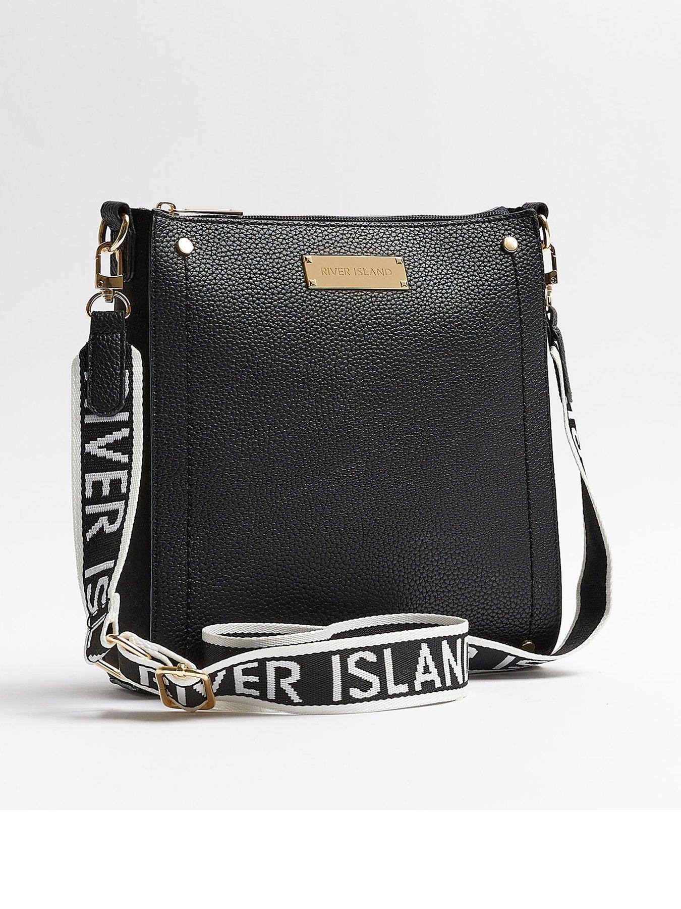 River island black store messenger bag