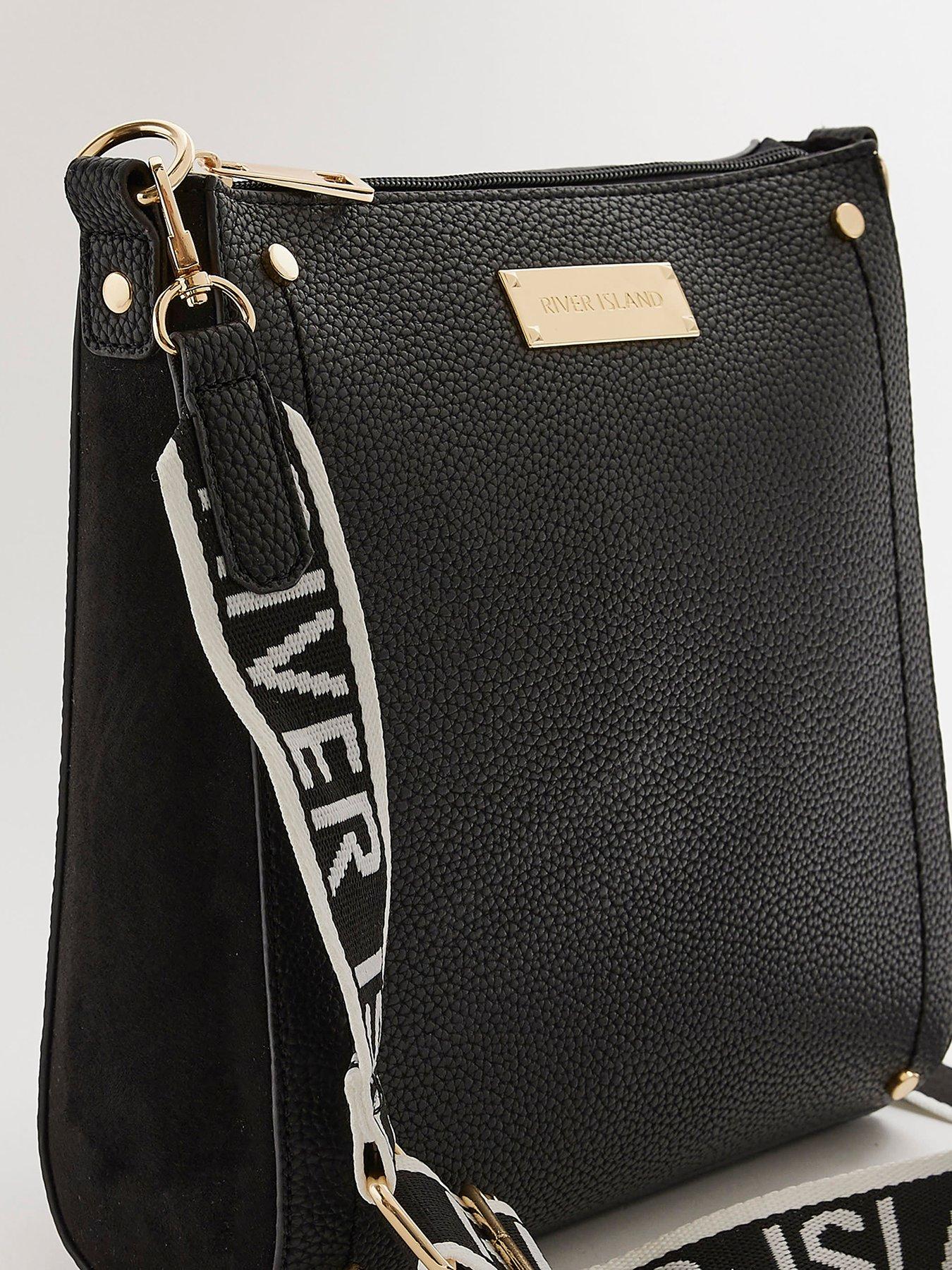 River Island Structured Messenger Bag Black Very