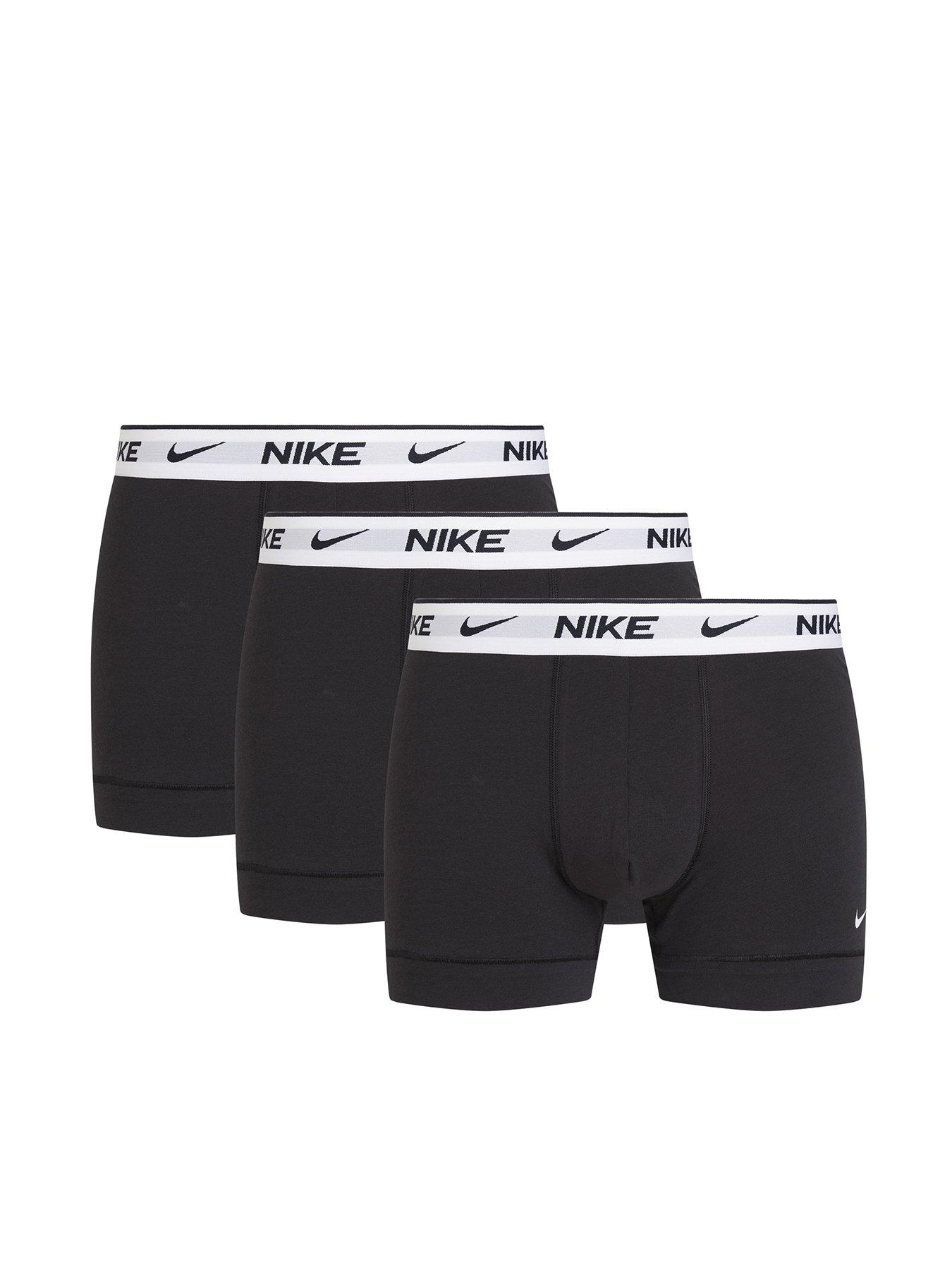 Nike Underwear Everyday Cotton Stretch Boxer Brief (3 Pack) - Black/White