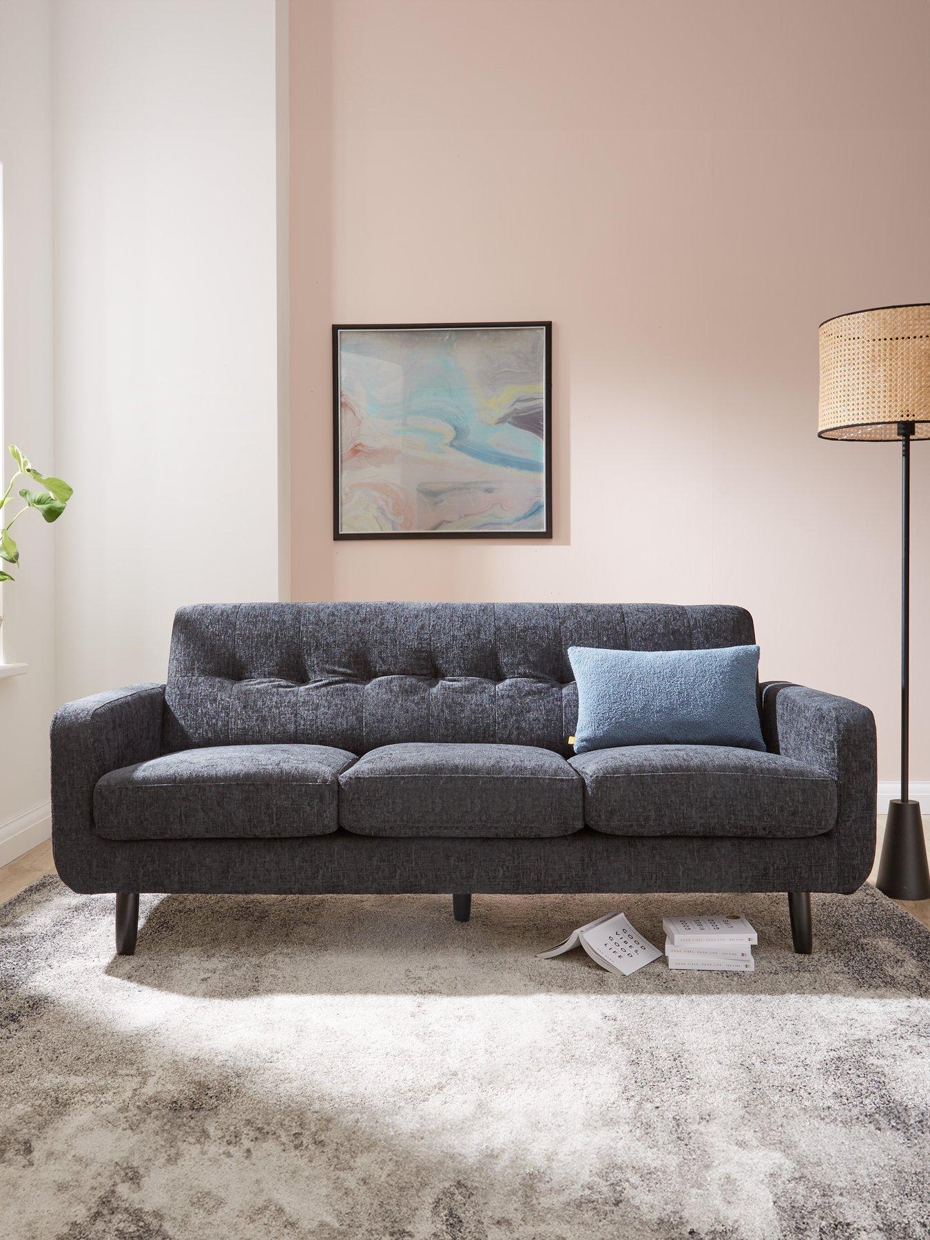 Product photograph of Very Home Oslo Fabric 3 Seater Sofa from very.co.uk