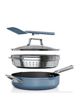 Product photograph of Ninja Foodi Zerostick 9-in-1 Possiblepan Non Stick - Blue Macaroon from very.co.uk