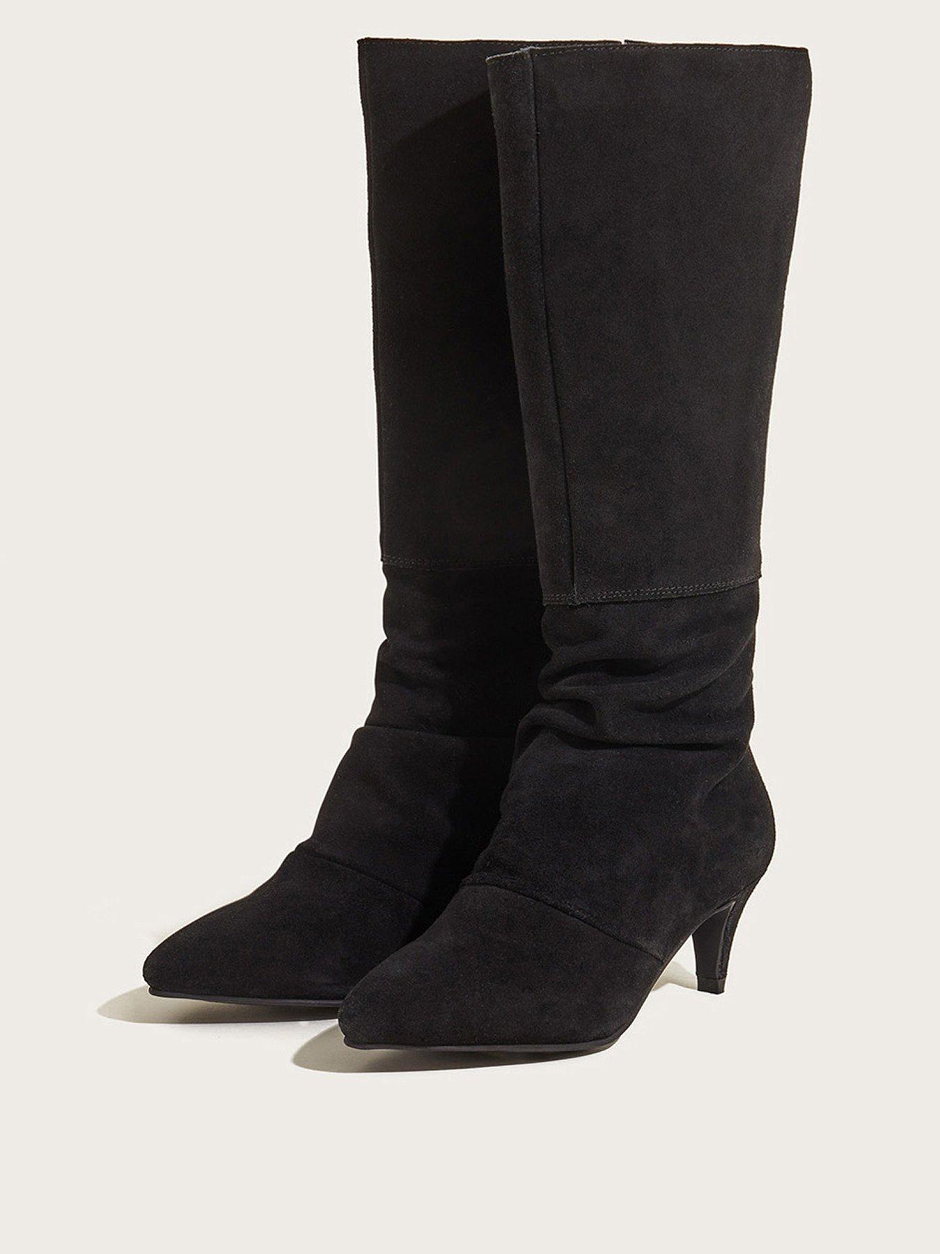 Black slouch boots clearance uk