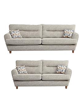 Product photograph of Very Home Lusso Fabric 3 Seater 2 Seater Sofa Set Buy And Save from very.co.uk