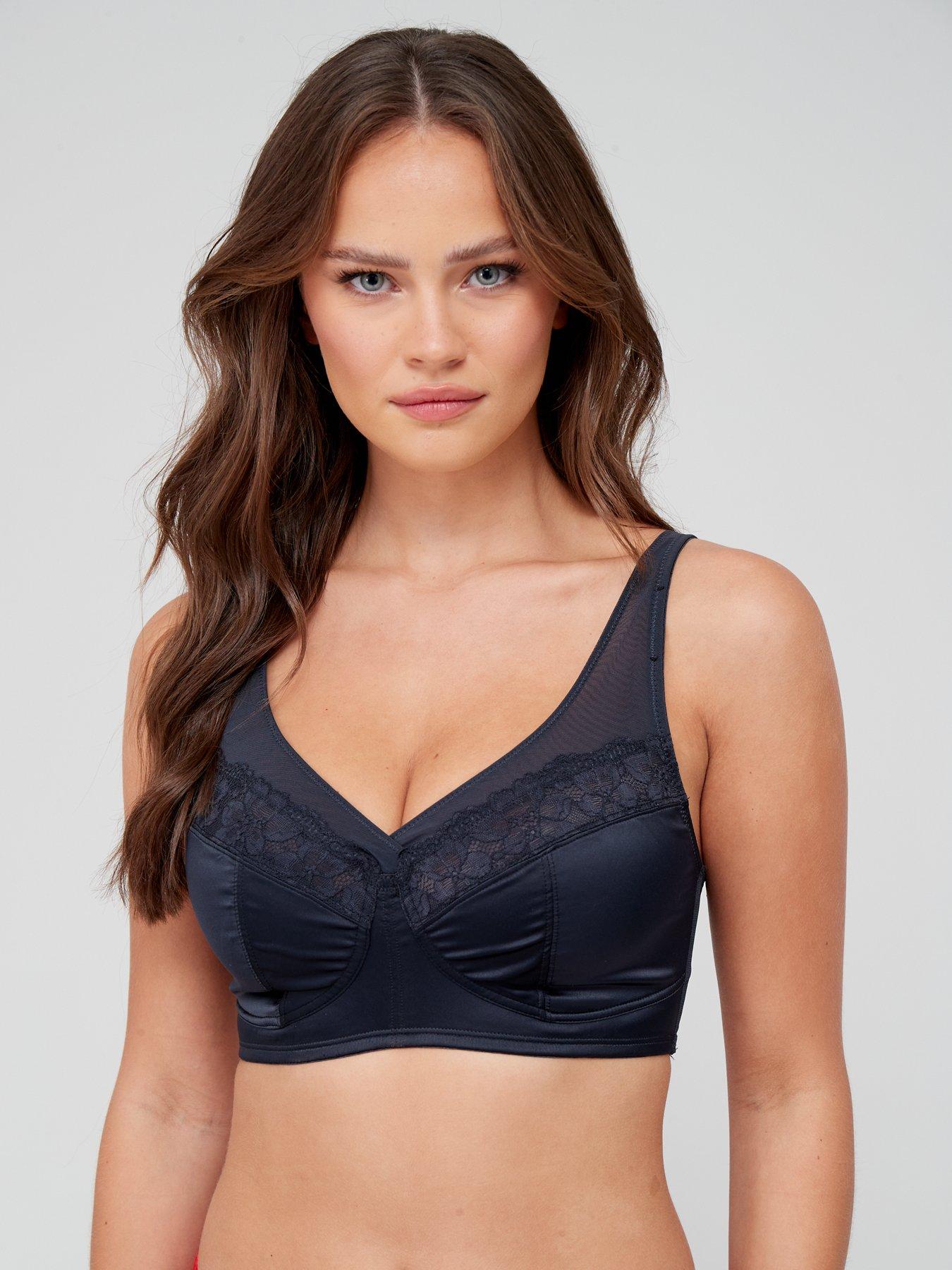 Triumph Doreen N, Firm support, Non wired, Lace, Non Padded, Full Cup Bra,  Black