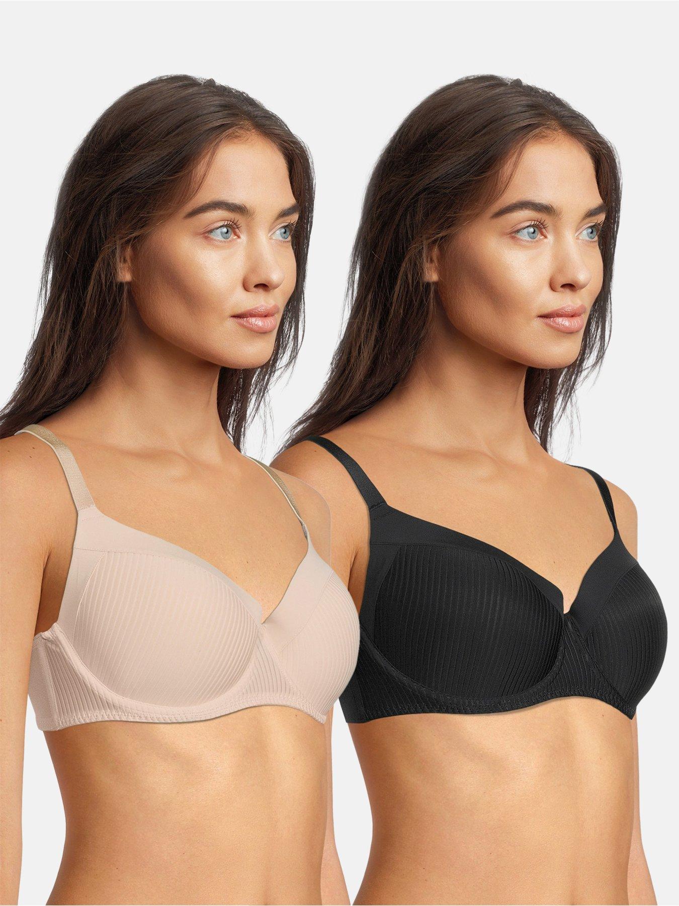 Image 1 of 6 of DORINA Full Cup&nbsp;Carmen Bra 2 Pack - Beige/Black