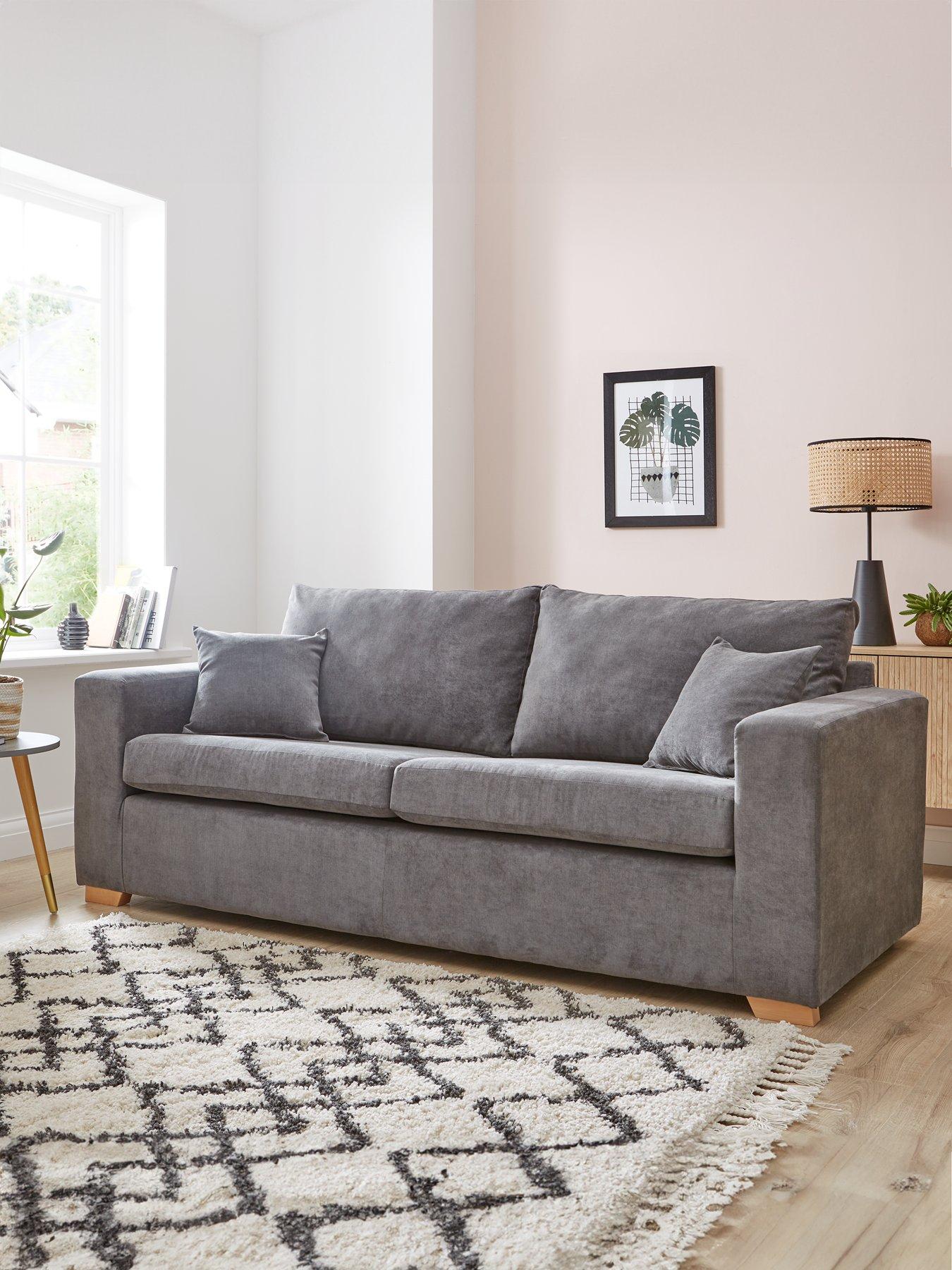 Product photograph of Very Home Valencia Fabric 3 Seater Sofa from very.co.uk