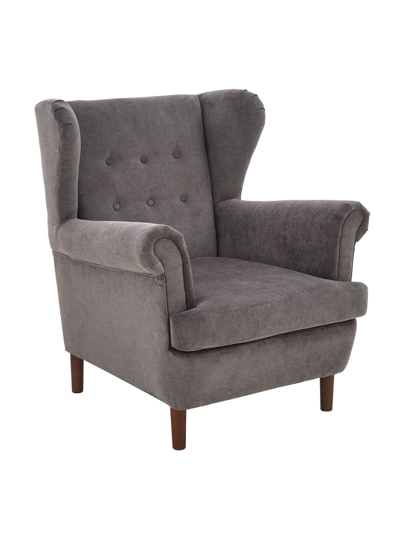 Wingback chair with deals skirt