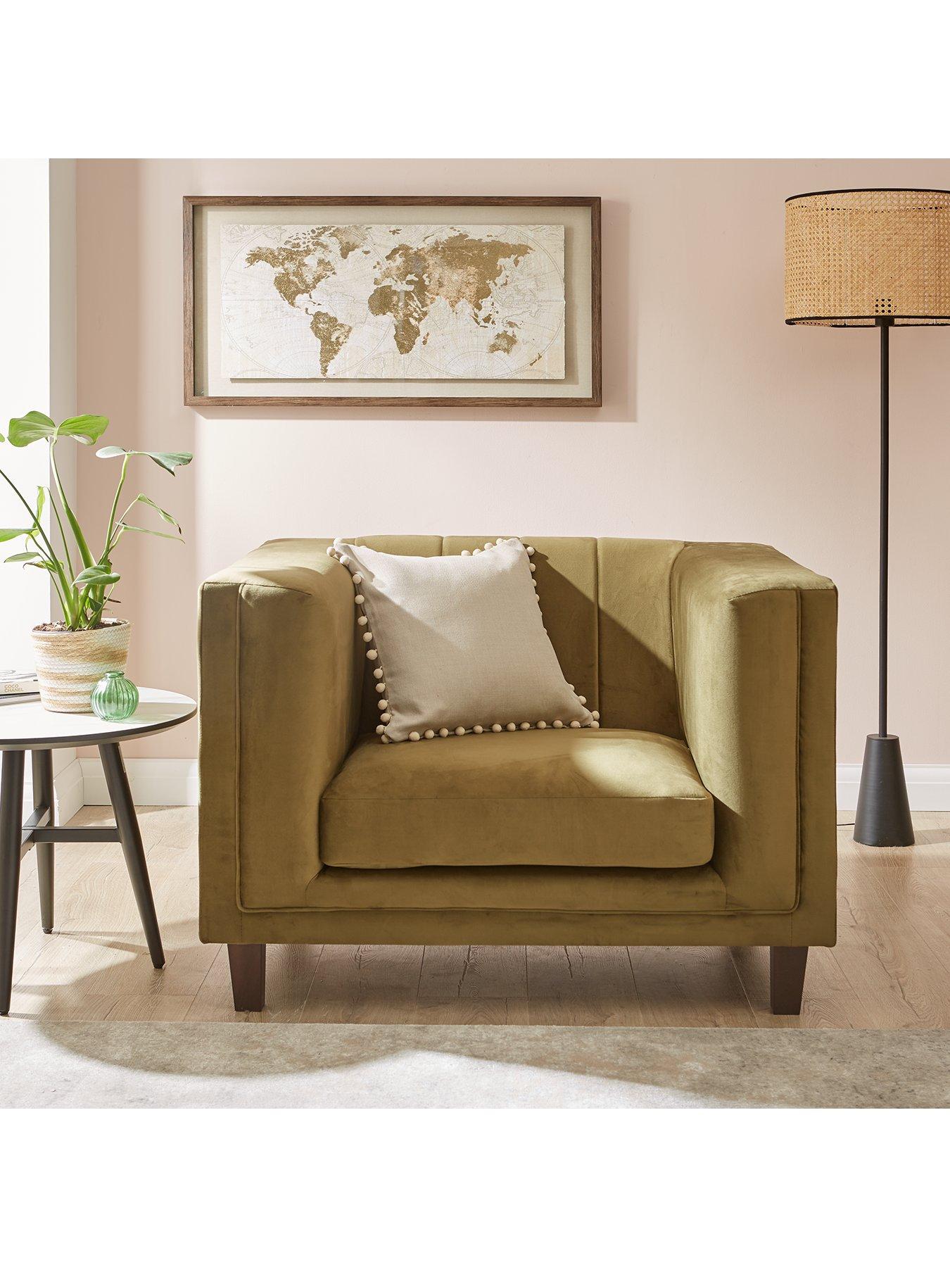 Product photograph of Very Home Porto Fabric Armchair from very.co.uk