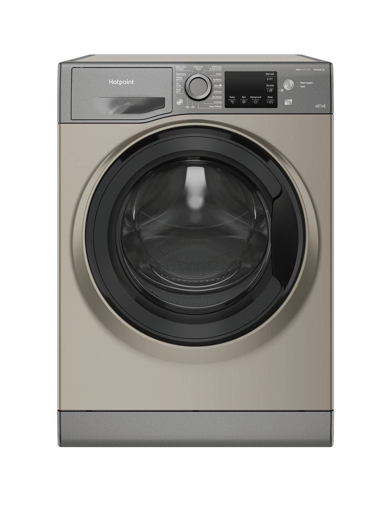 Product photograph of Hotpoint Ndb8635gkuk D B 8 6kg 1400rpm Washer Dryer - Black from very.co.uk