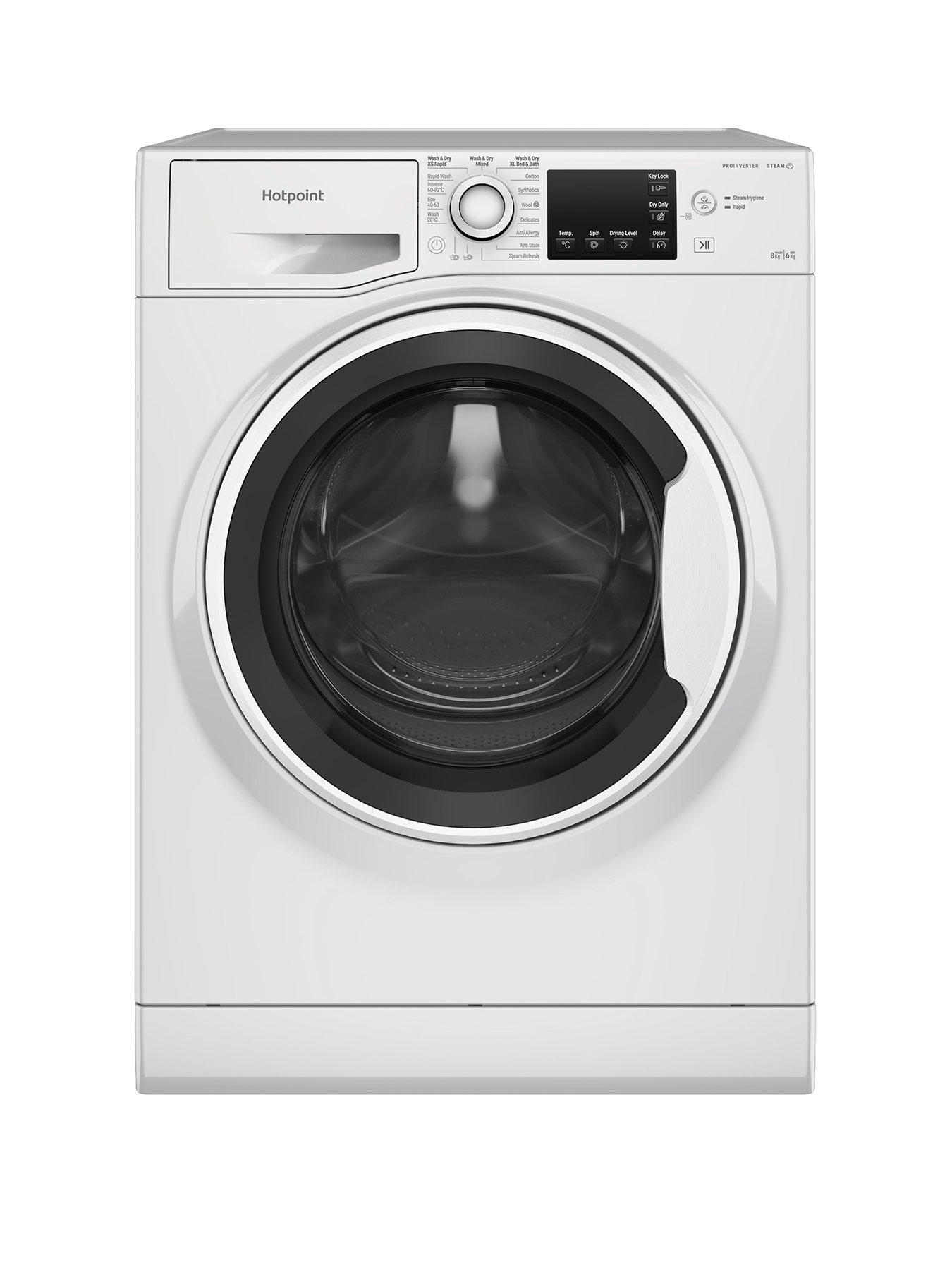 Product photograph of Hotpoint Ndb8635wuk D B 8 6kg 1400 Rpm Washer Dryer - White from very.co.uk