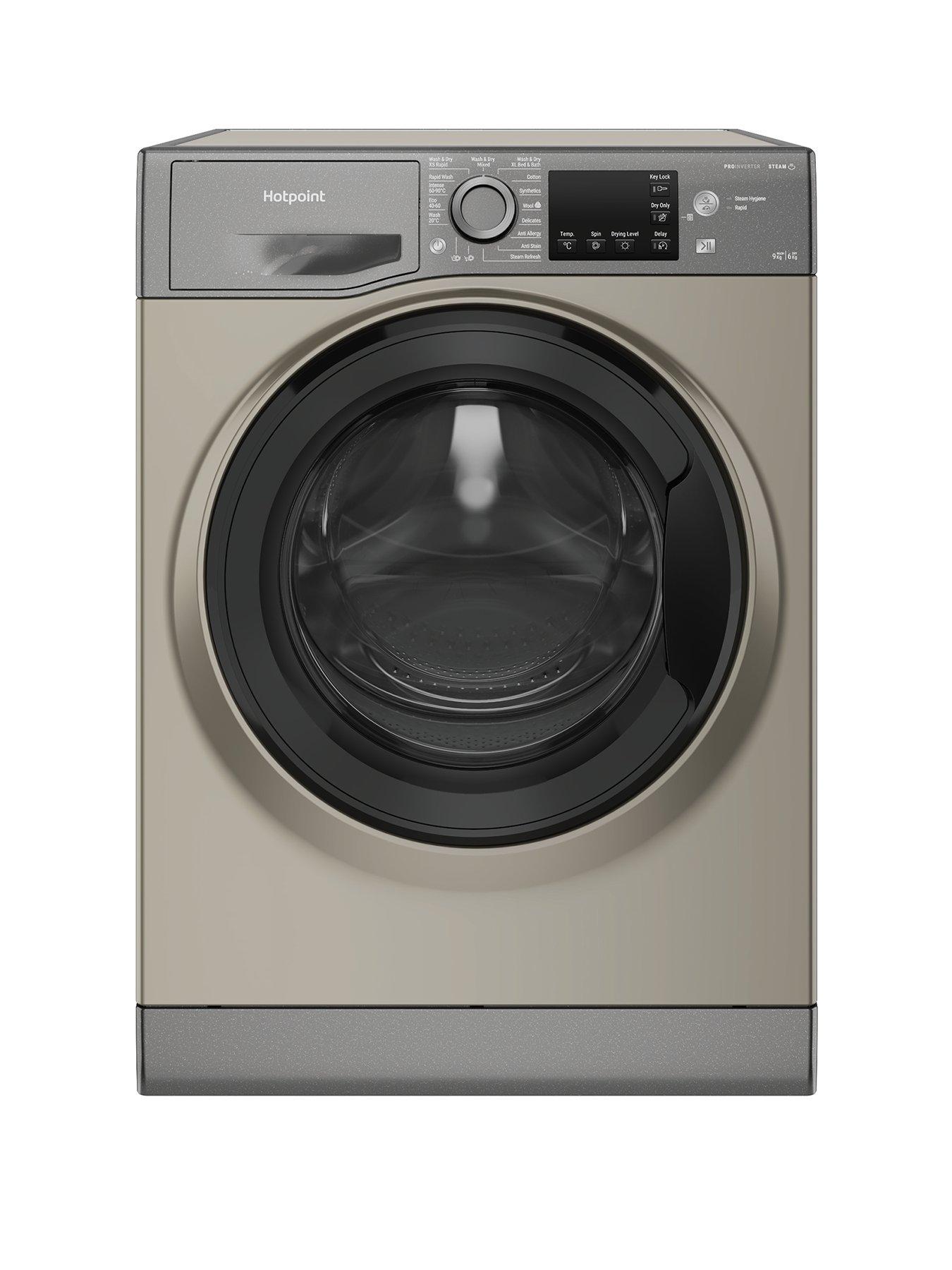Product photograph of Hotpoint Ndb9635gkuk D B 9 6kg 1400rpm Washer Dryer - Black from very.co.uk