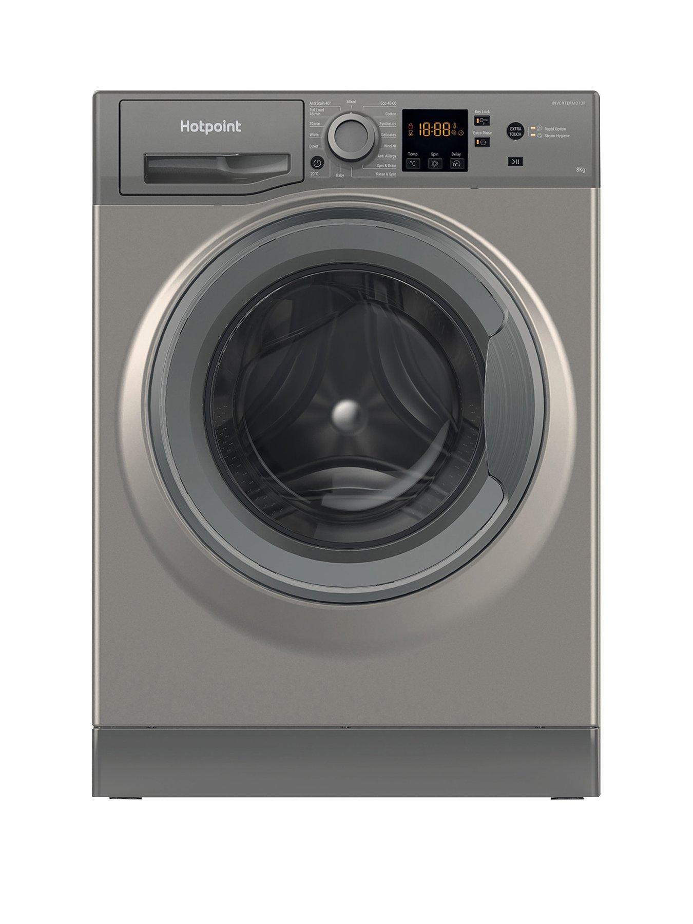 Product photograph of Hotpoint Nswm864cggukn 8kg Load 1600rpm Spin Washing Machine - Graphite from very.co.uk