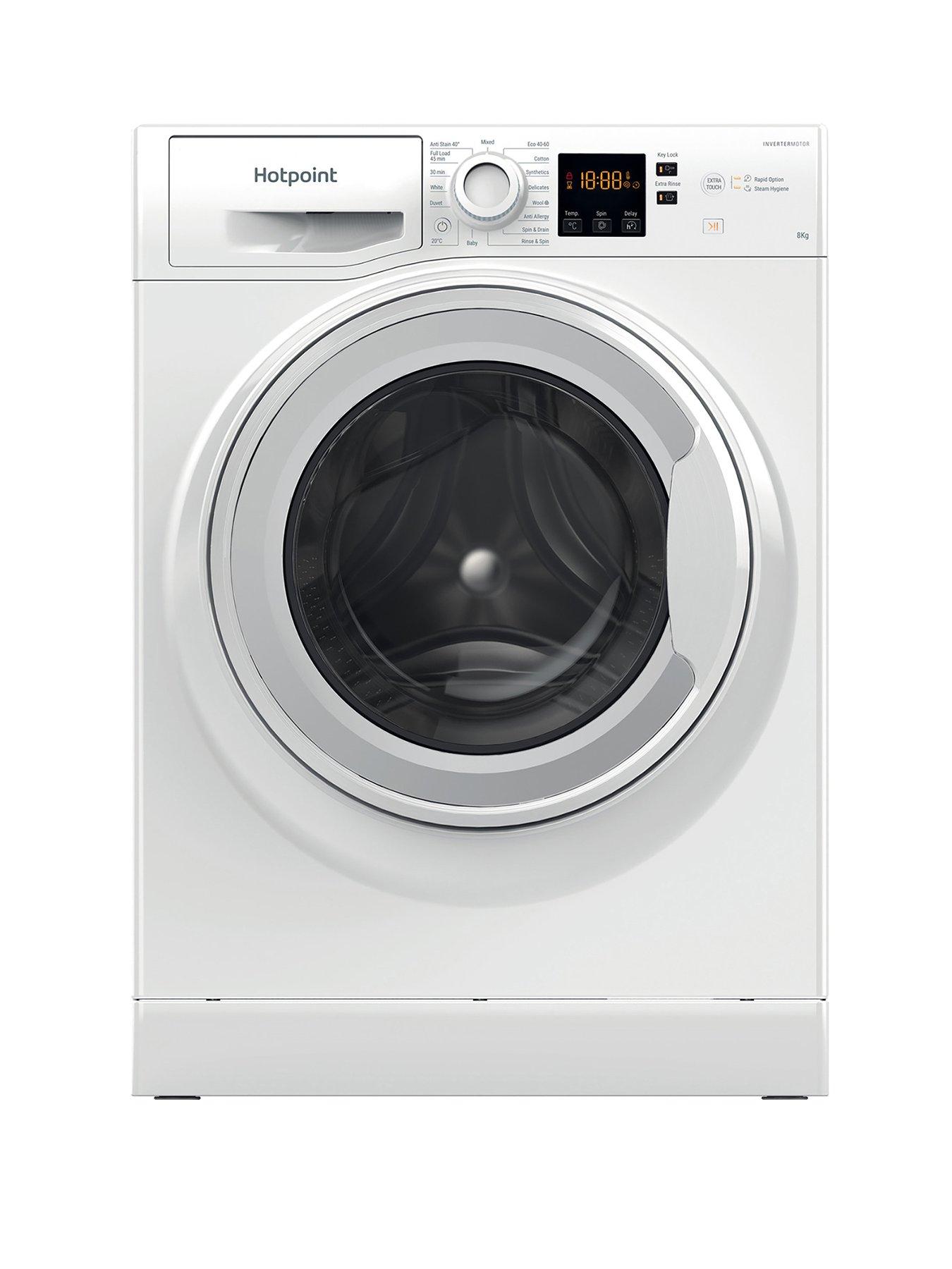 Product photograph of Hotpoint Nswm864cwukn 8kg Load 1600rpm Spin Washing Machine - White from very.co.uk