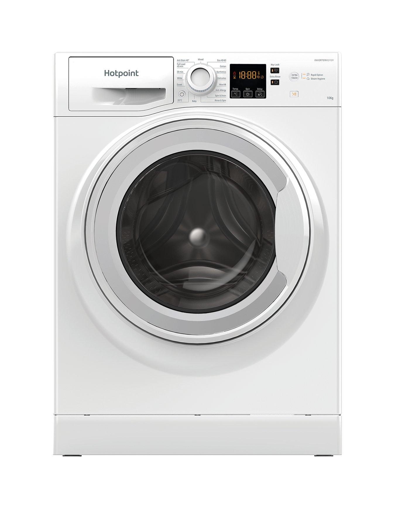 Product photograph of Hotpoint Nswm1045cwukn 10kg Load 1400rpm Spin Washing Machine - White from very.co.uk