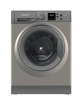Product photograph of Hotpoint Nswm845cggukn 8kg Load 1400rpm Spin Washing Machine - Graphite from very.co.uk